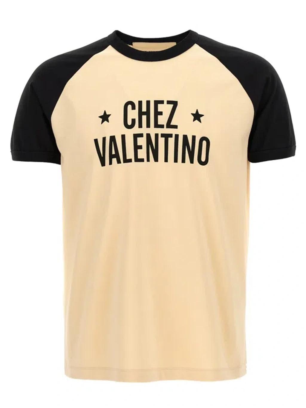 VALENTINO Chez Logo T-shirt In Neutral Product Image