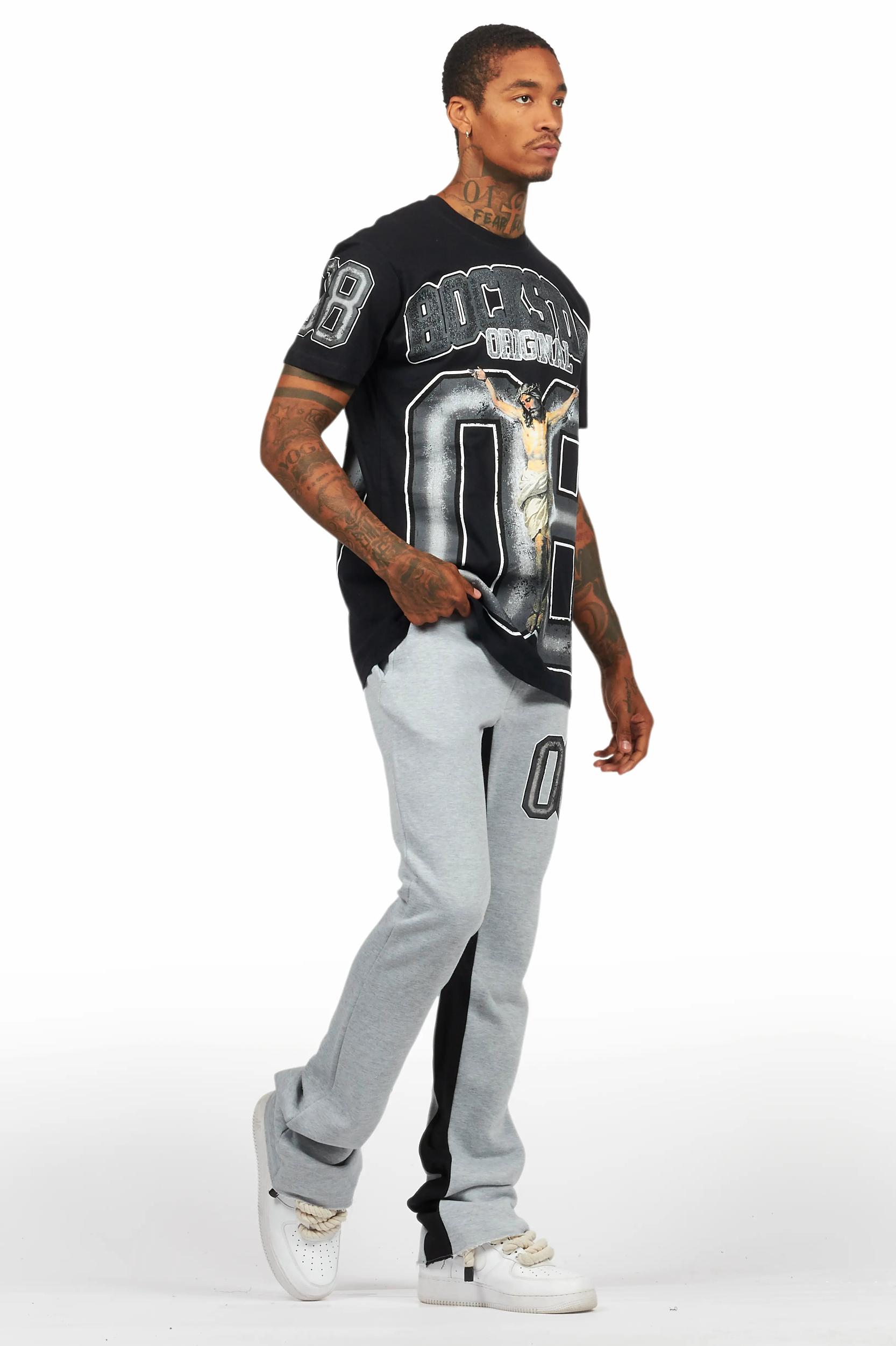 Fields Black/Grey T-Shirt/Baggy Stacked Track Set Male Product Image