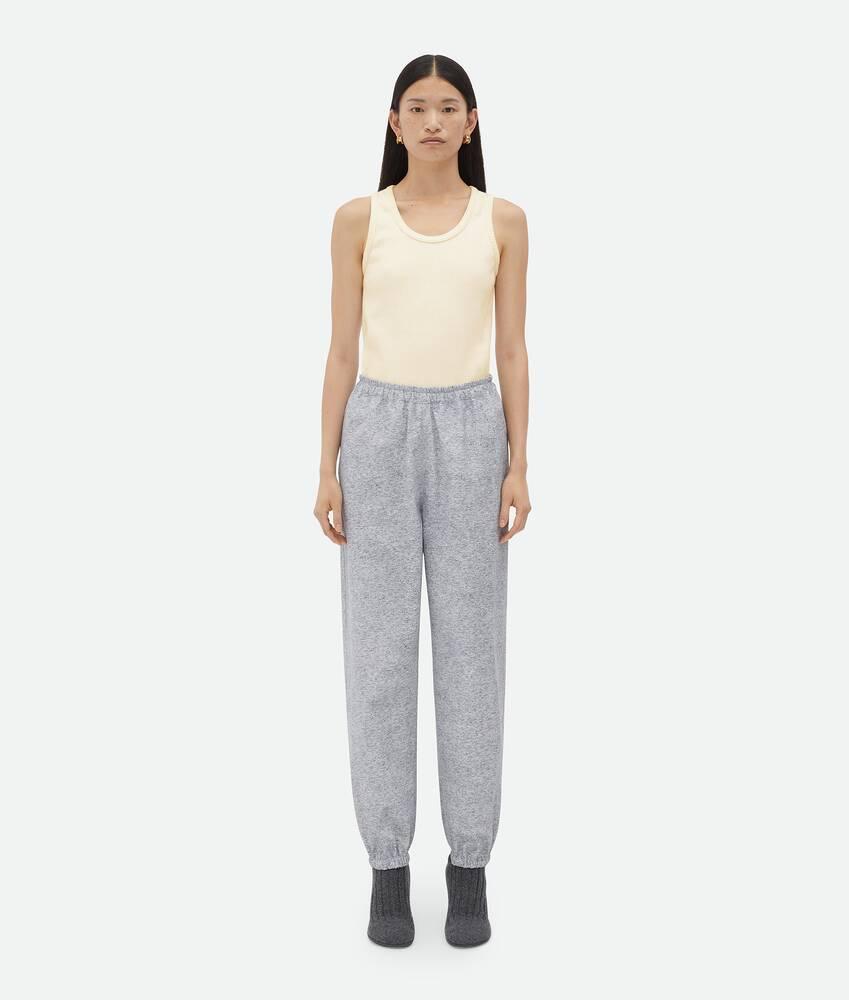Women's Printed Leather Jersey Jogger Trousers in Light grey melange Product Image