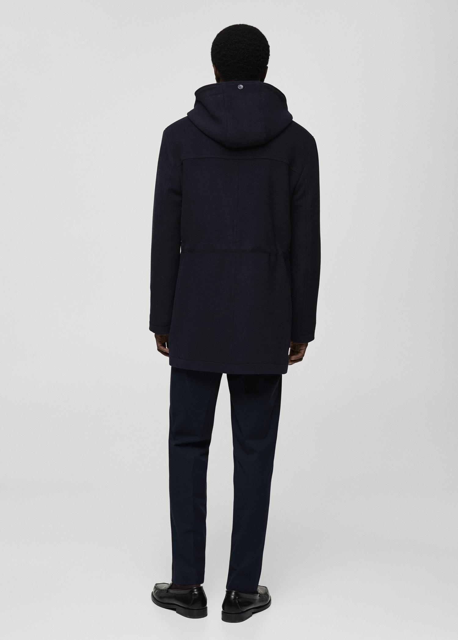 Hooded wool coat - Men | MANGO USA Product Image