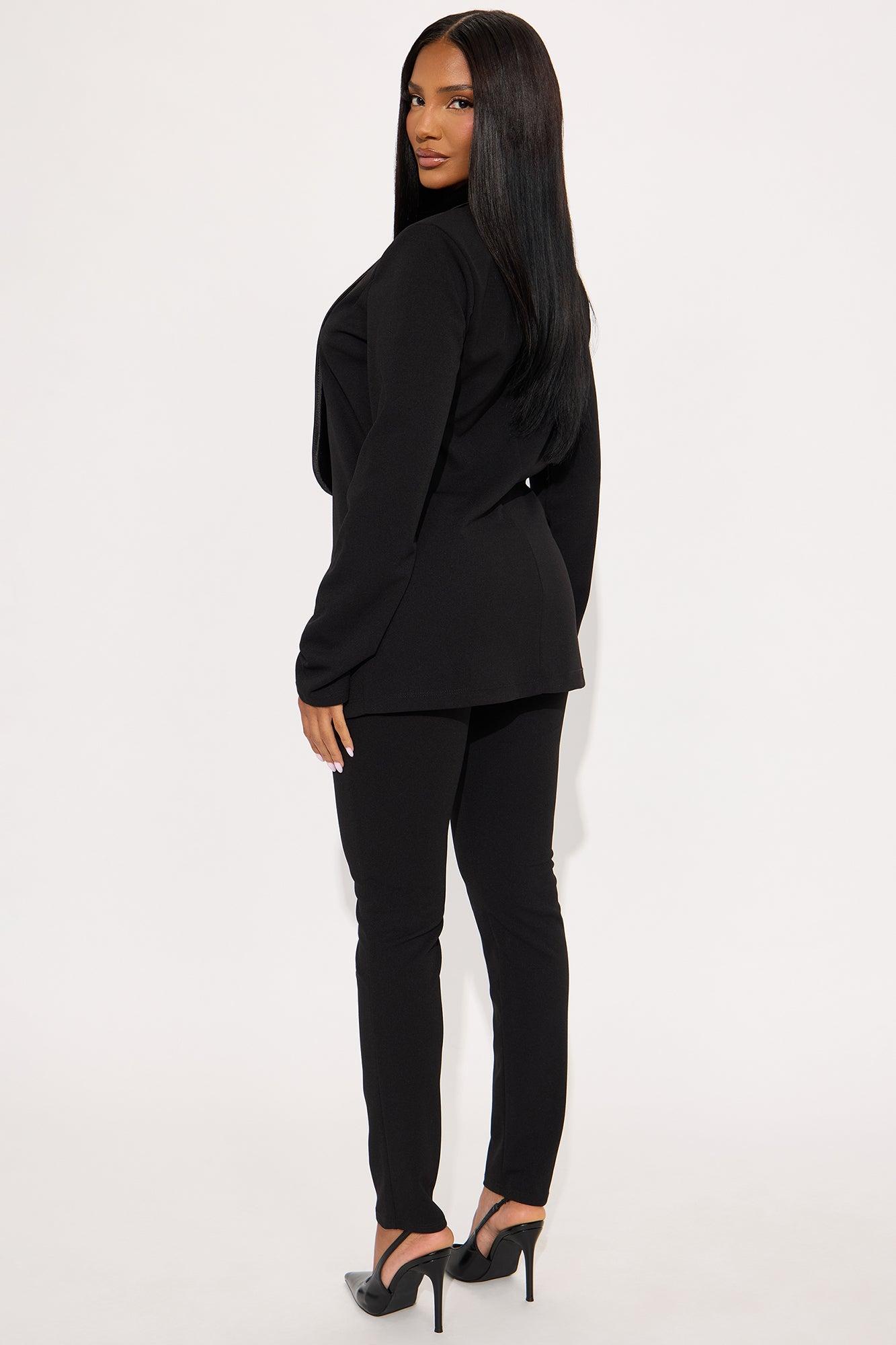 Ella Blazer Pant Set - Black Female Product Image