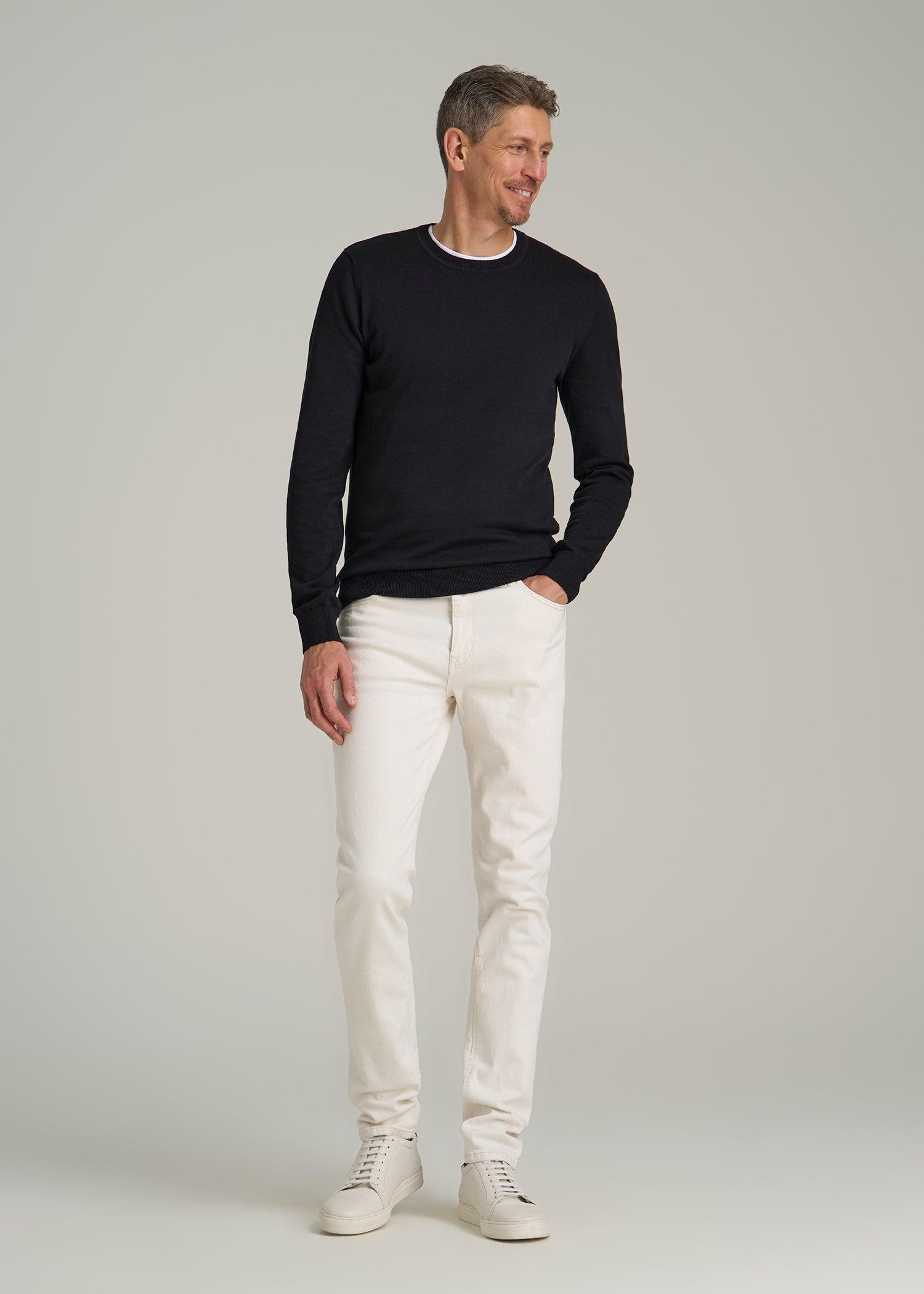 Everyday Crewneck Sweater for Tall Men in Black Male Product Image