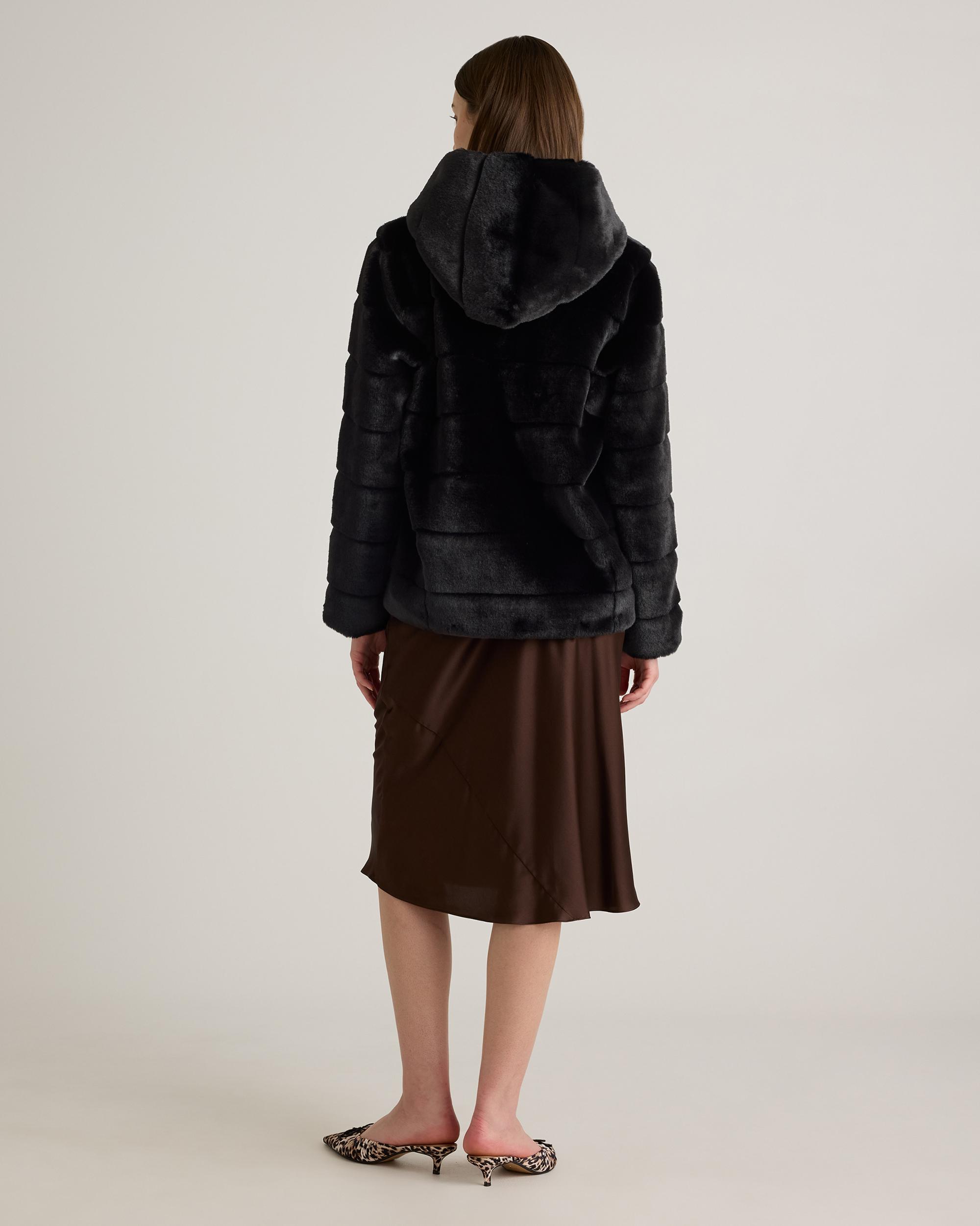 Quince | Women's Hooded Faux Fur Jacket Size XL, Recycled Polyester Product Image