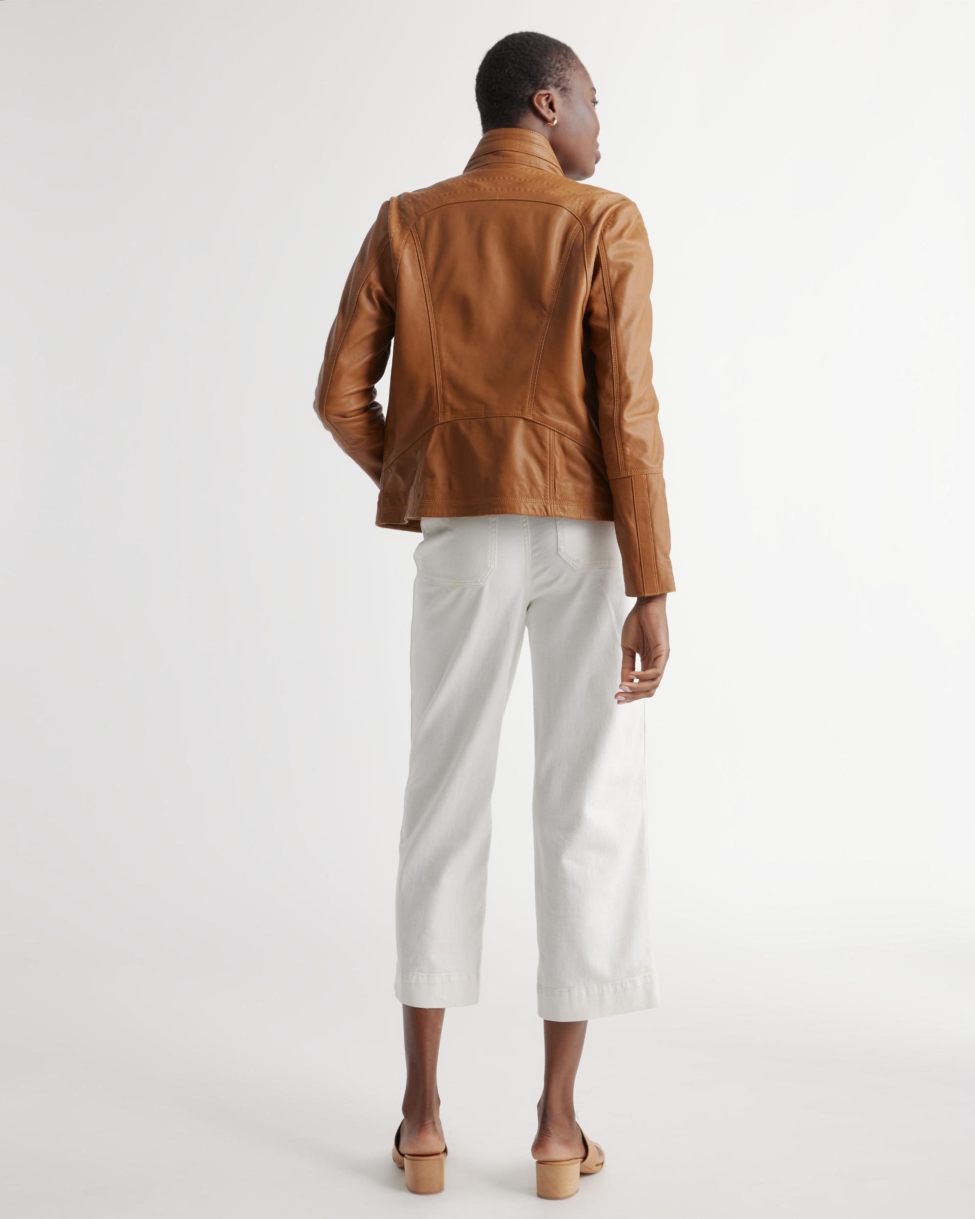 Quince | Women's Stand-Collar Jacket Size XS, Leather Product Image