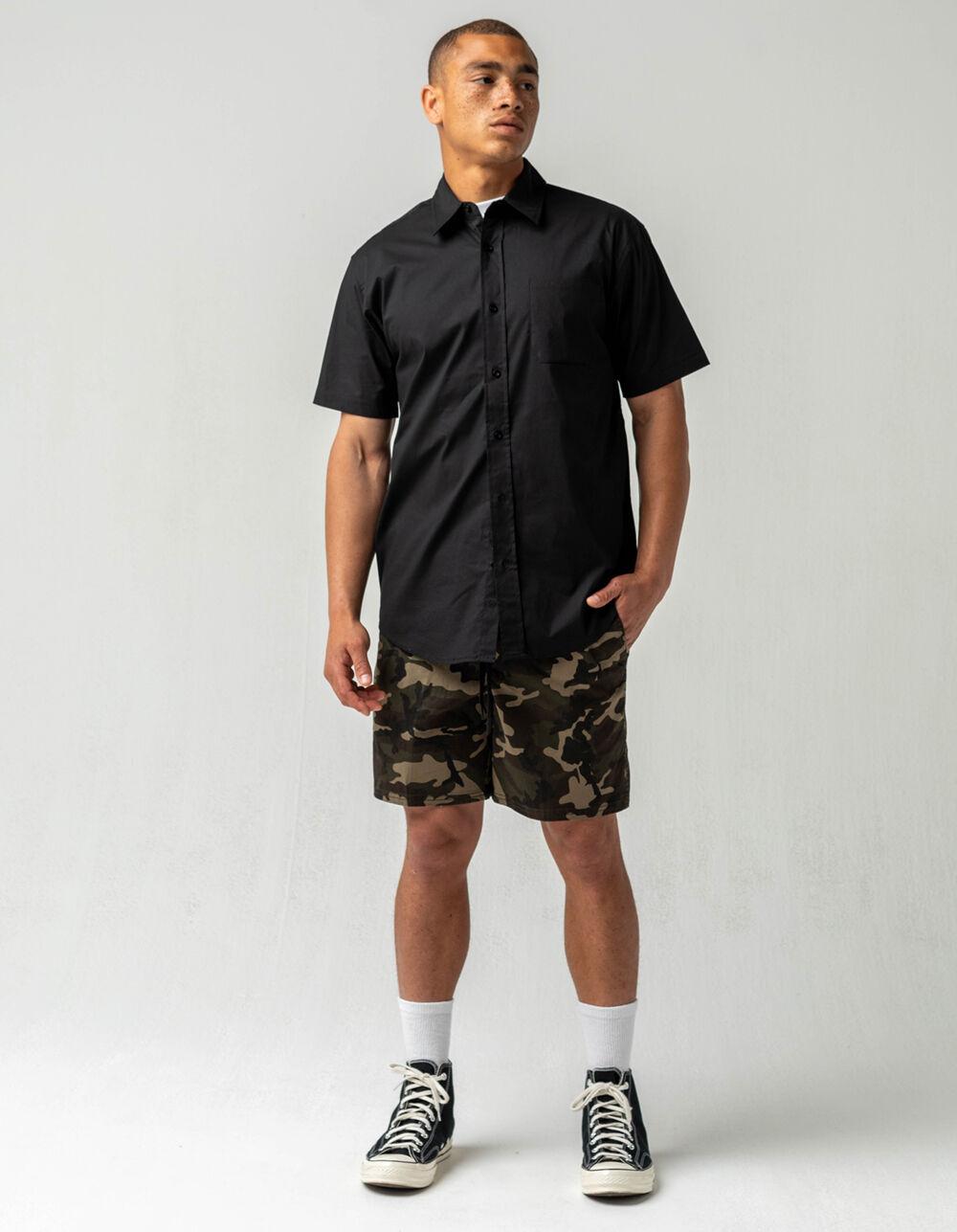 RSQ Mens Solid Button Up Shirt - BLACK Product Image