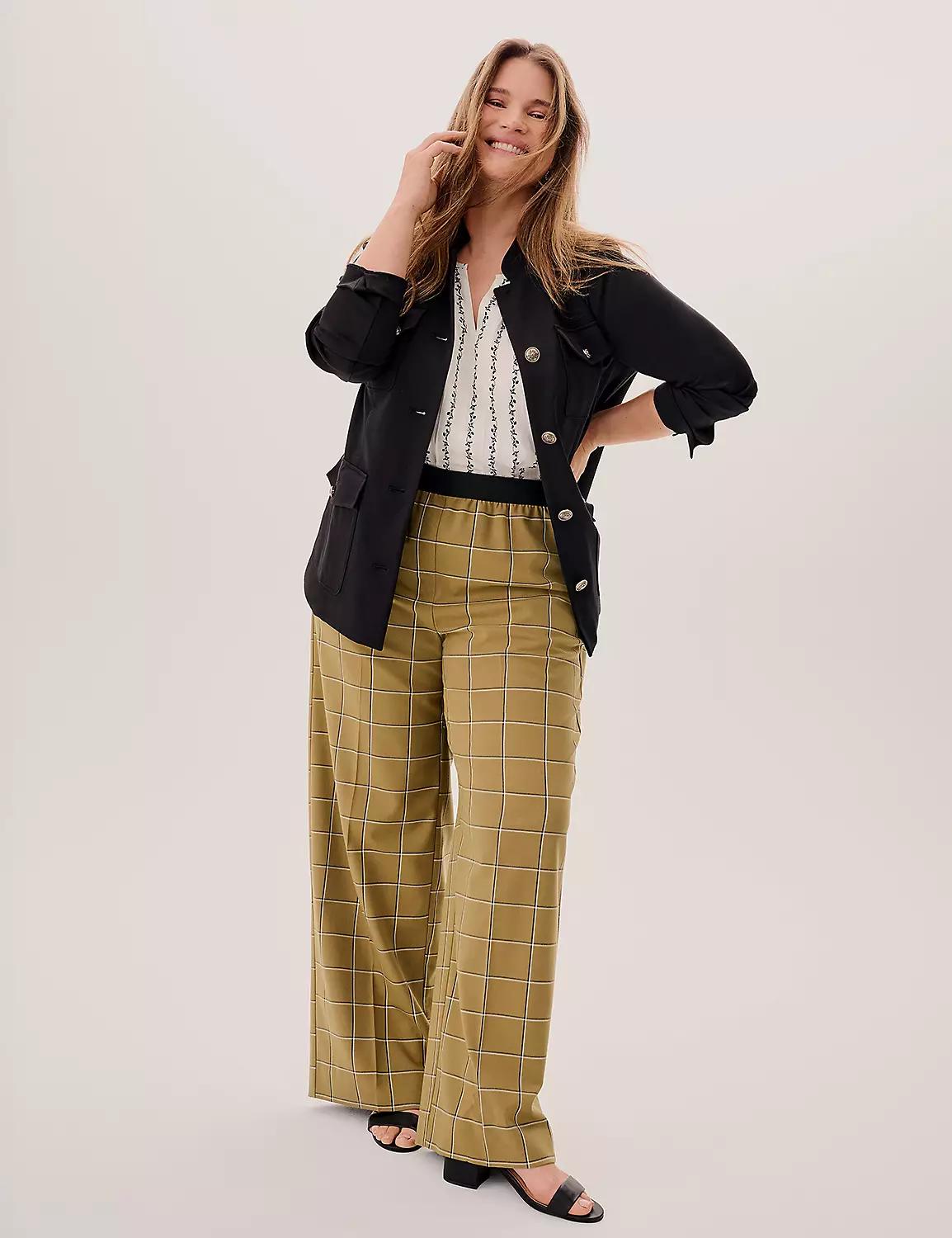 Exposed Elastic-Waist Wide Leg Pant Product Image