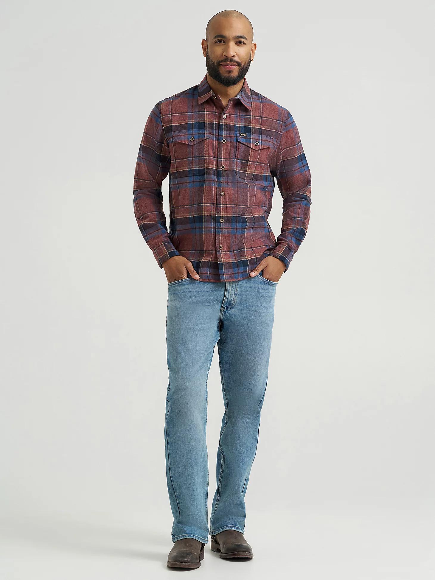 Men's Wrangler® Flannel Plaid Shirt | Men's SHIRTS | Wrangler® Product Image