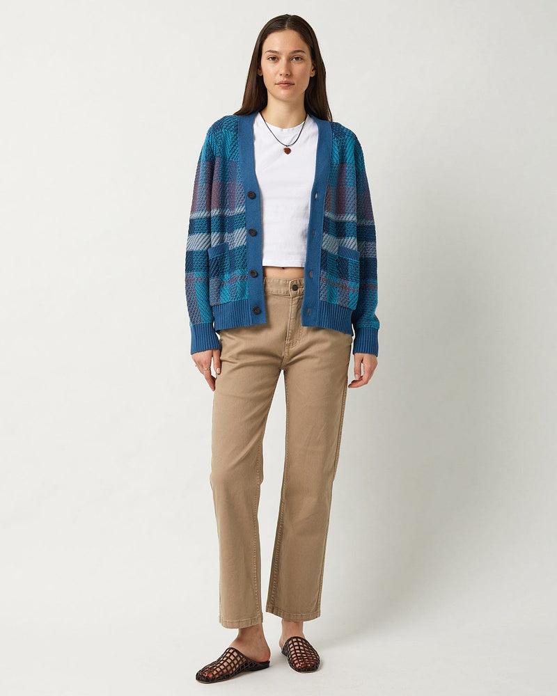 Blow Up Plaid Cardigan - Blue Product Image