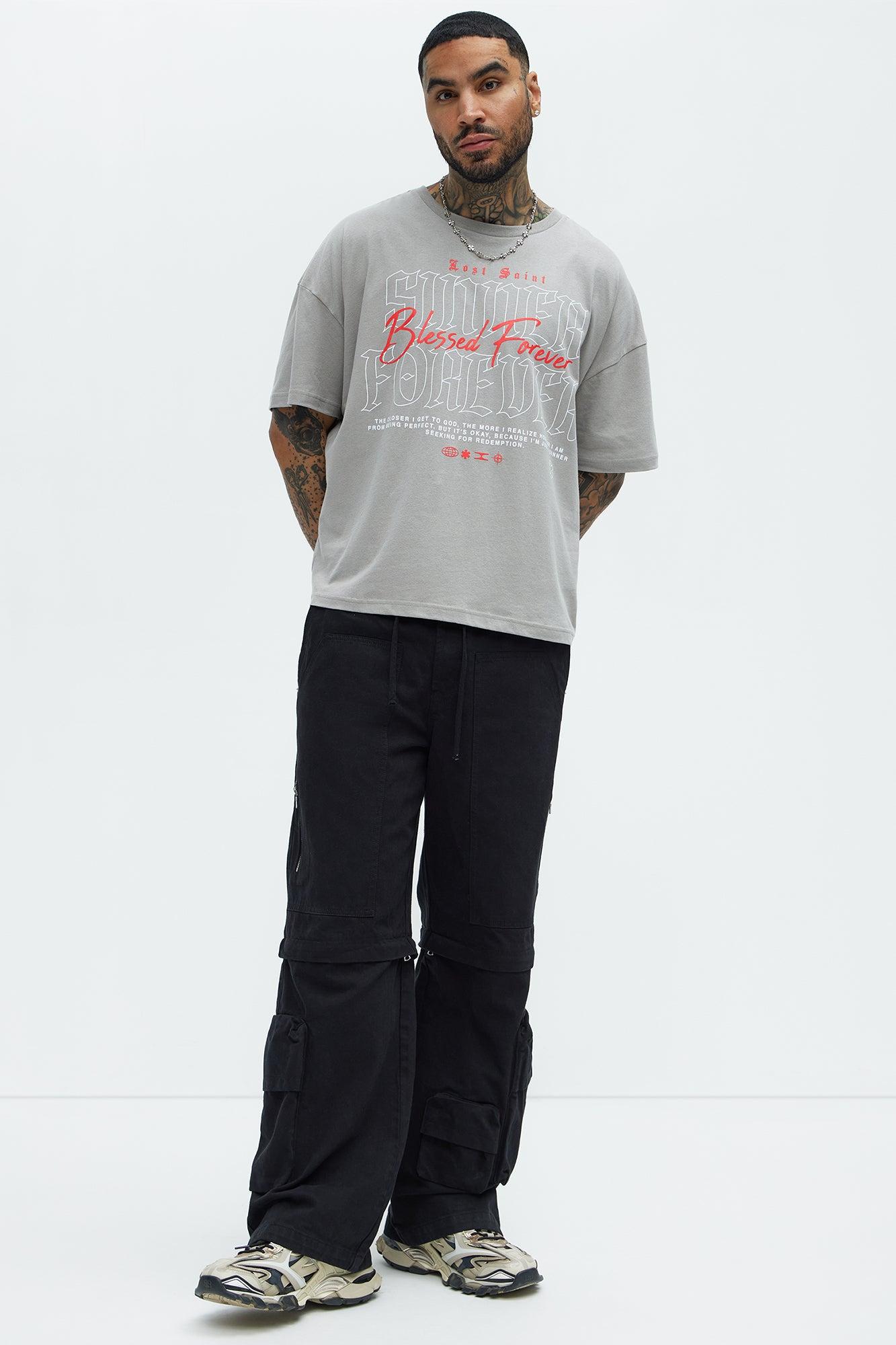 Lost Saint Blessed Forever Oversized Short Sleeve Tee - Charcoal Product Image