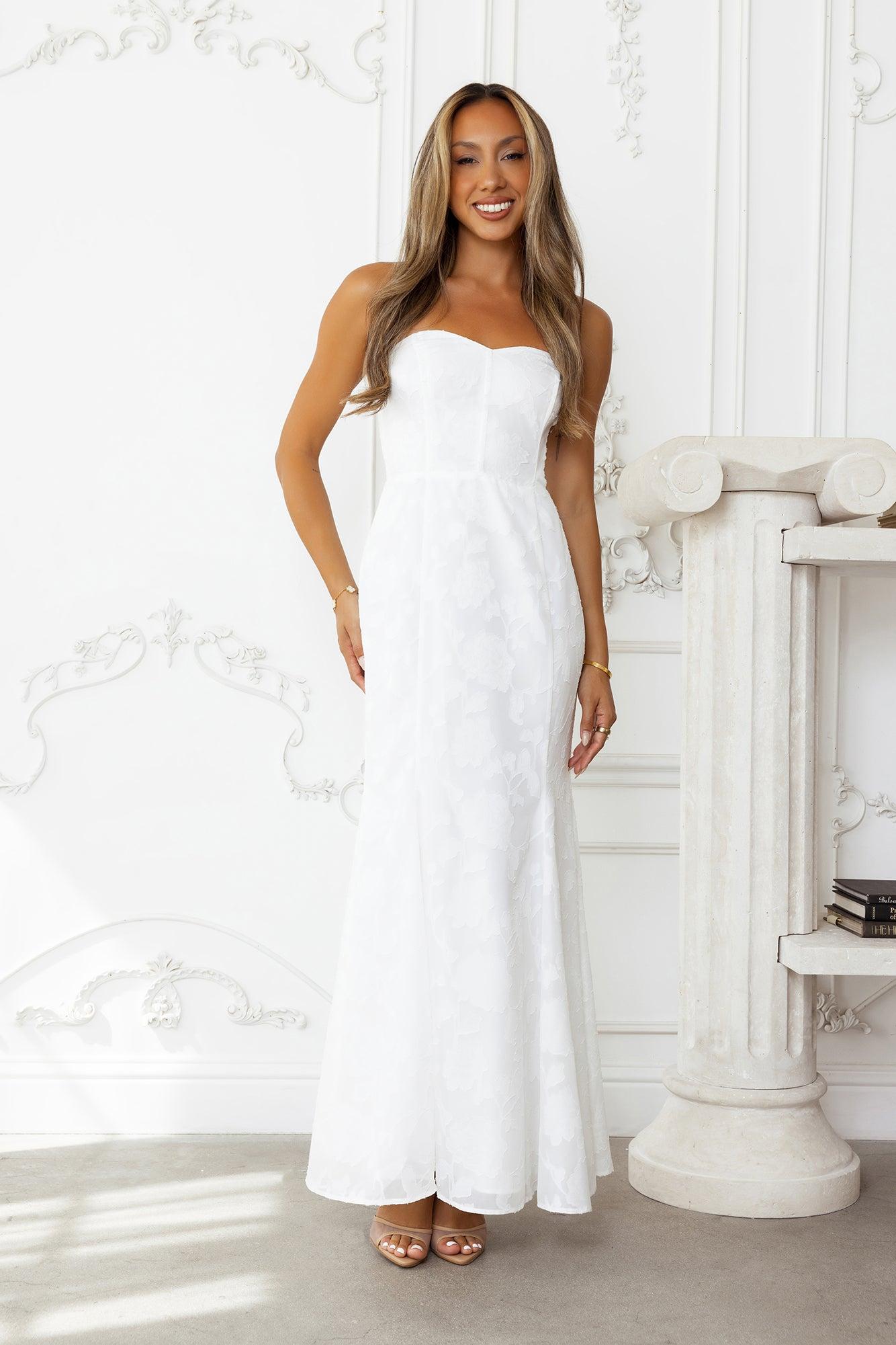 Sea Kissed Strapless Maxi Dress White Product Image