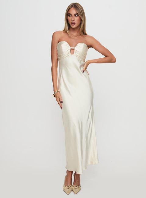 Cyprian Strapless Maxi Dress Champagne Product Image