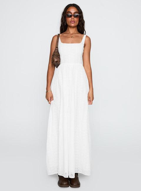 Cartmel Broderie Maxi Dress White Product Image