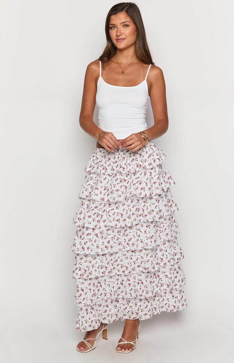 Paisley White Floral Strapless Top Girls Product Image