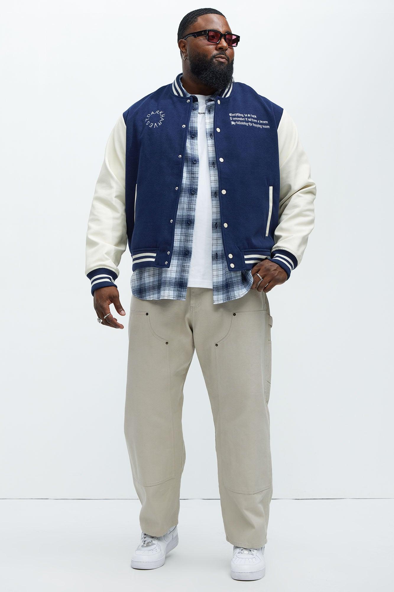 Dark Harvest Varsity Jacket - Navy Product Image