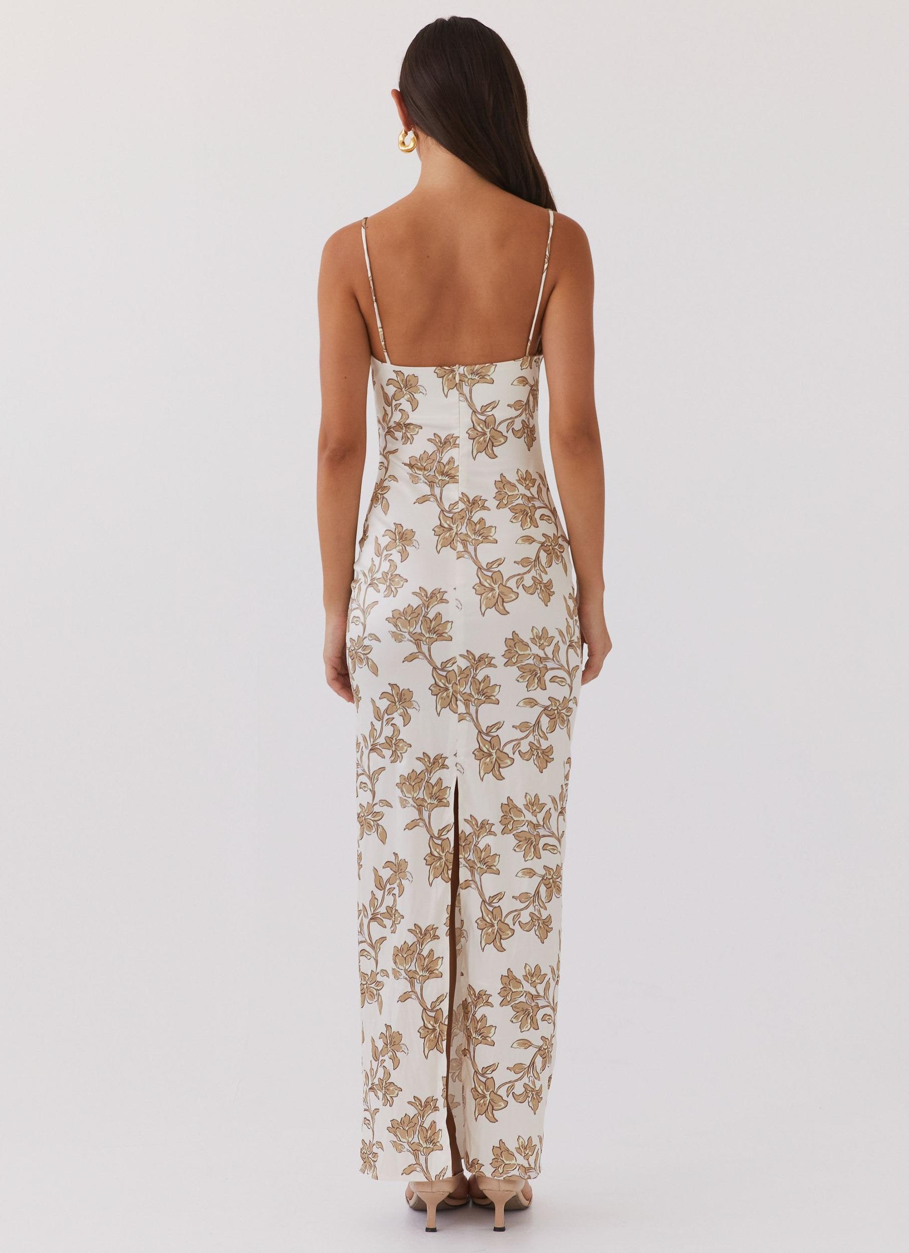 Lara Satin Maxi Dress - Hazel Bloom Product Image