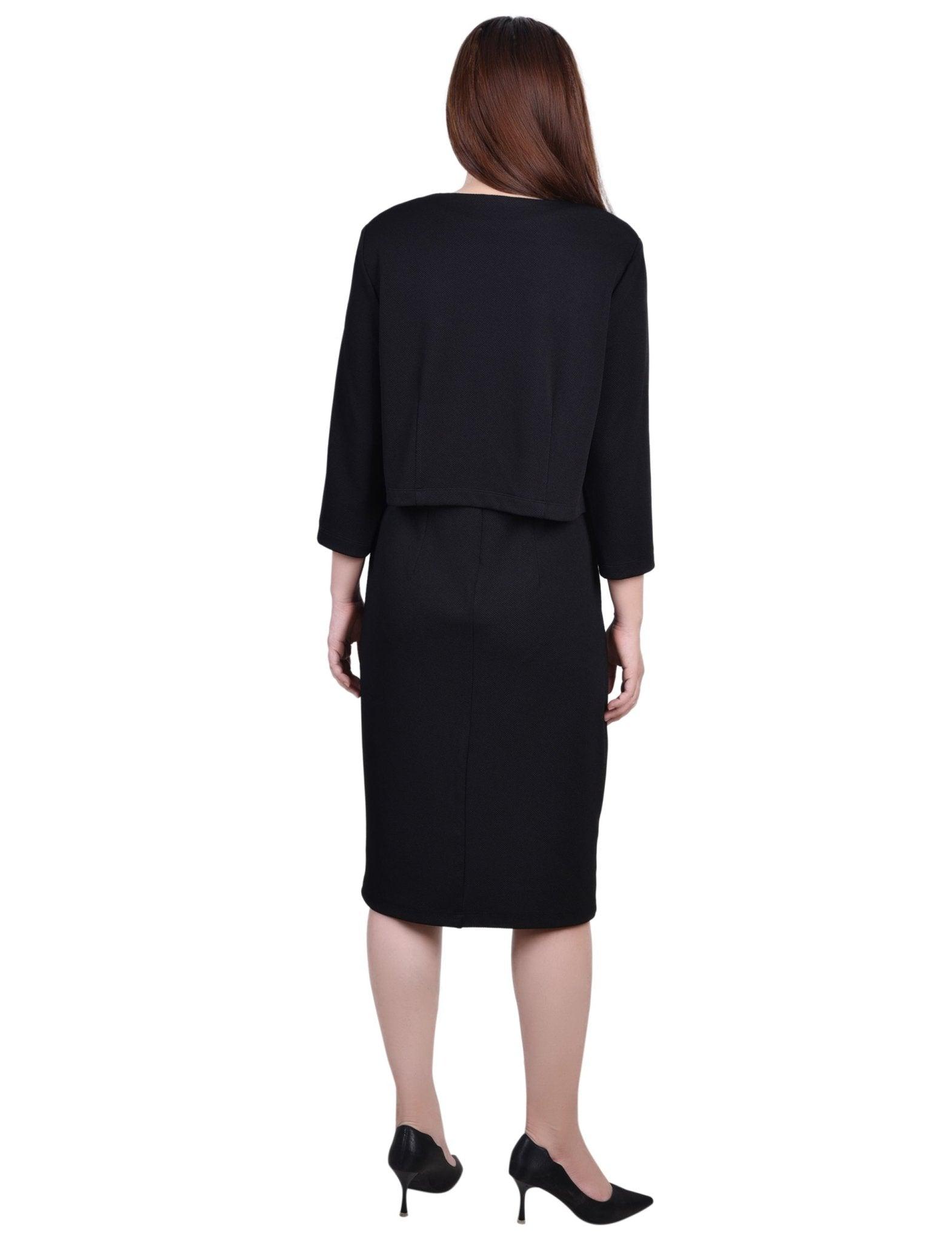 Black 2 Piece Colorblocked Dress Set Product Image