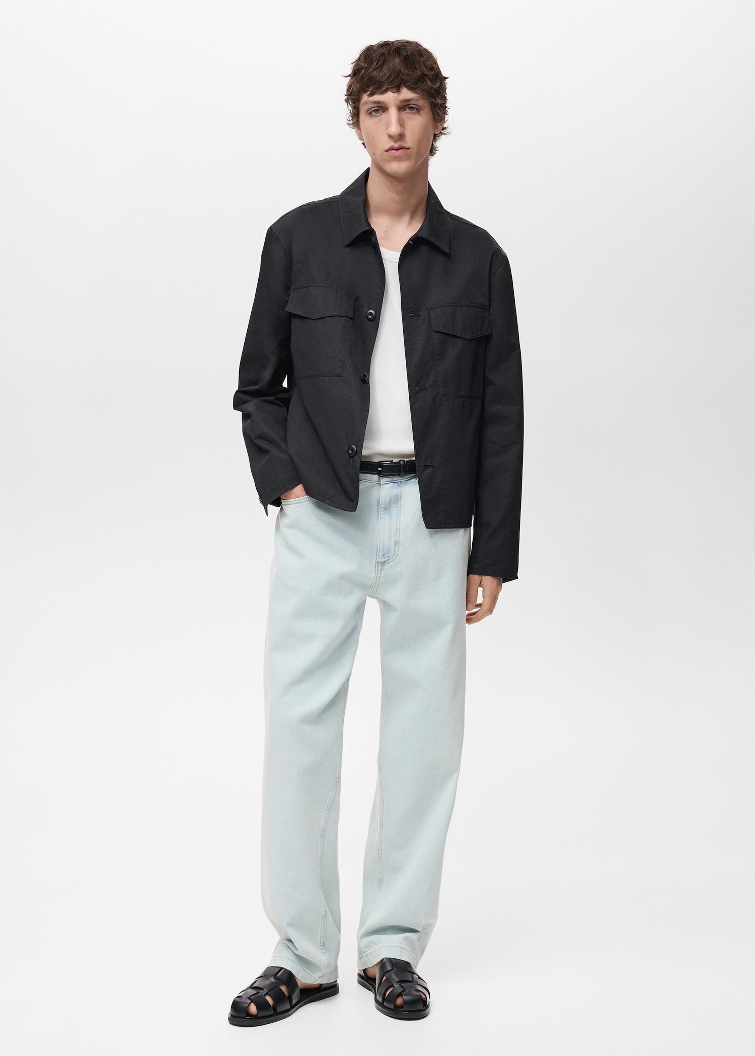 Relaxed-fit cotton overshirt - Men | MANGO USA Product Image