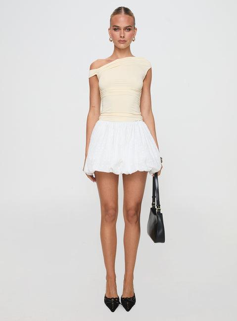 Anglaise Bubble Hem Mini Skirt White Product Image