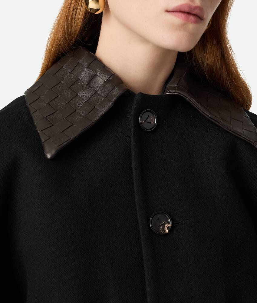 Women's Cotton Cropped Jacket in Black Product Image