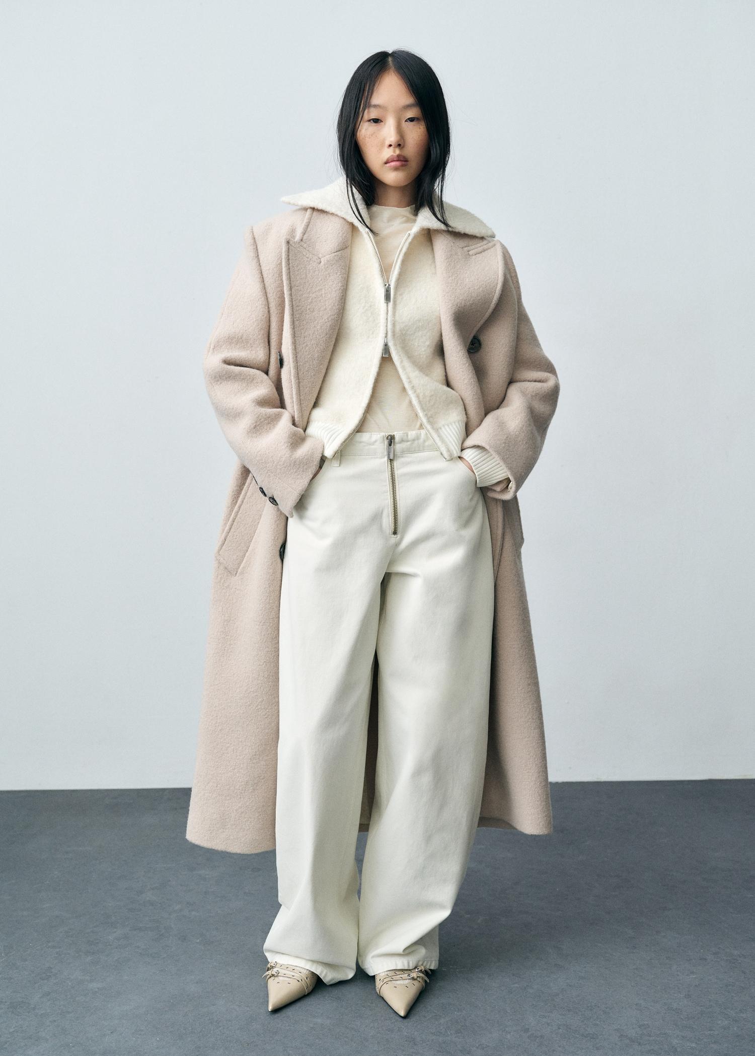 Wide-leg jeans with zipper - Women | MANGO USA Product Image