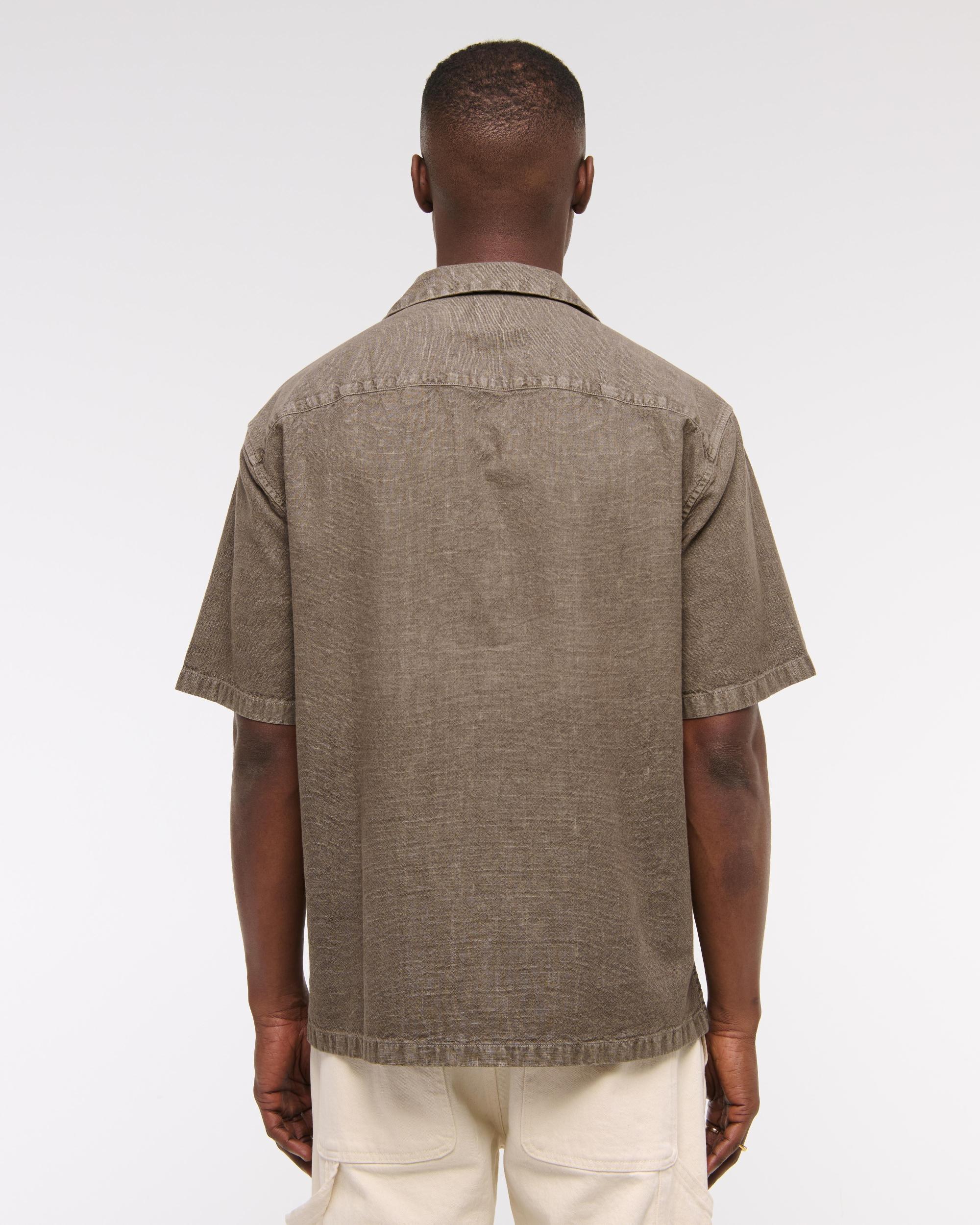 Camp Collar Summer Linen-Blend Shirt Product Image