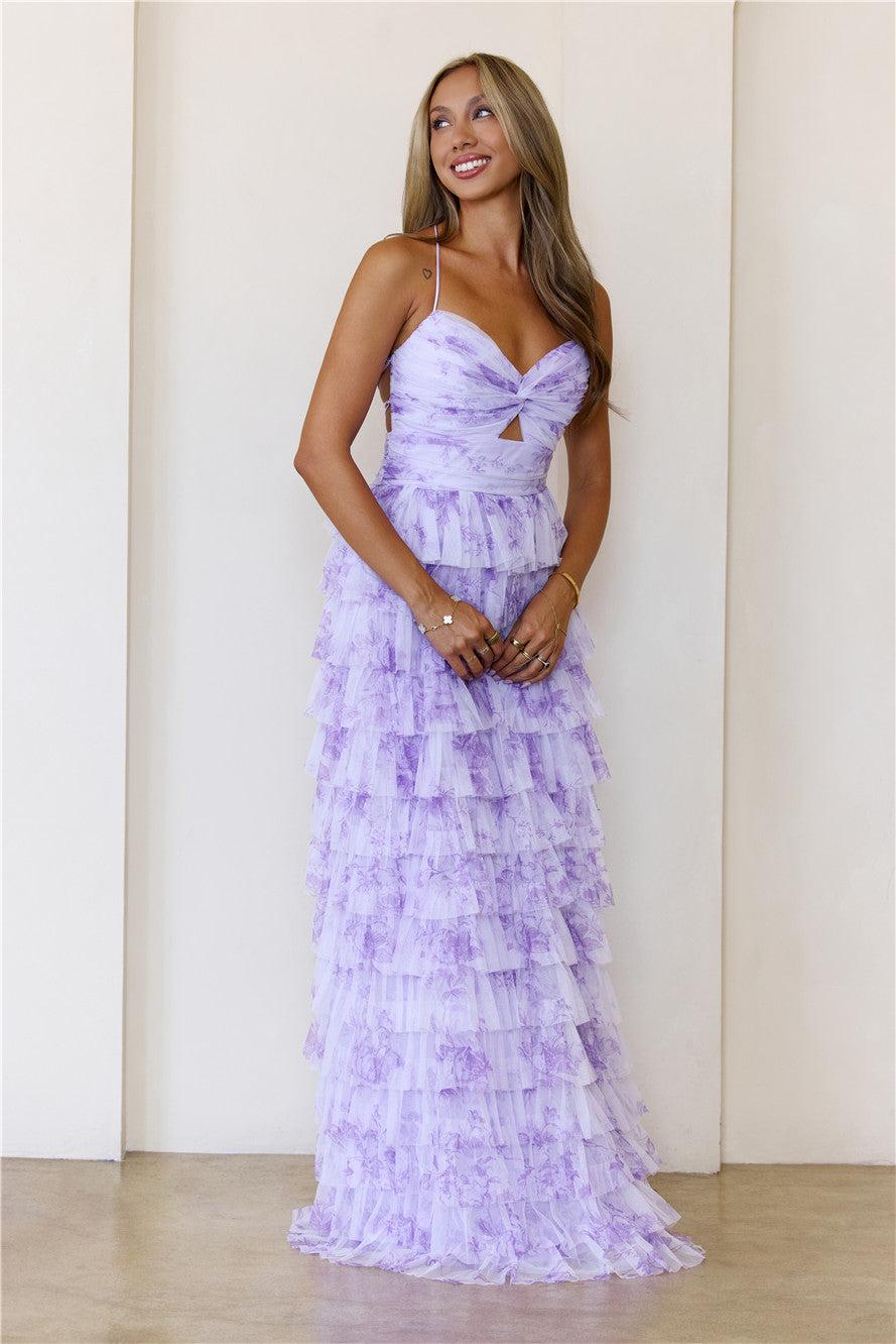 Elegant Whisper Maxi Dress Lilac Product Image