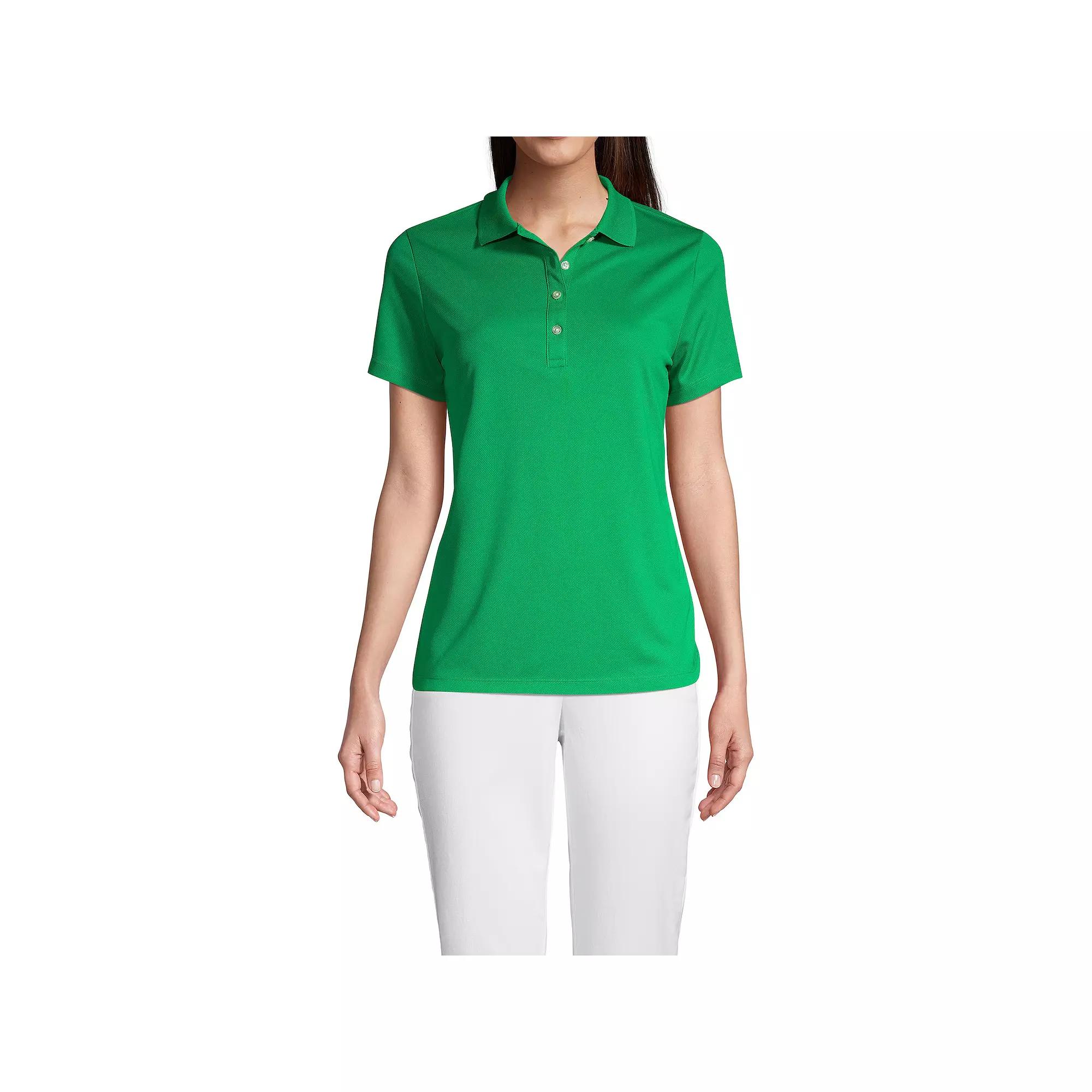 Women's Lands' End Short Sleeve Solid Active Polo Shirt,  Product Image