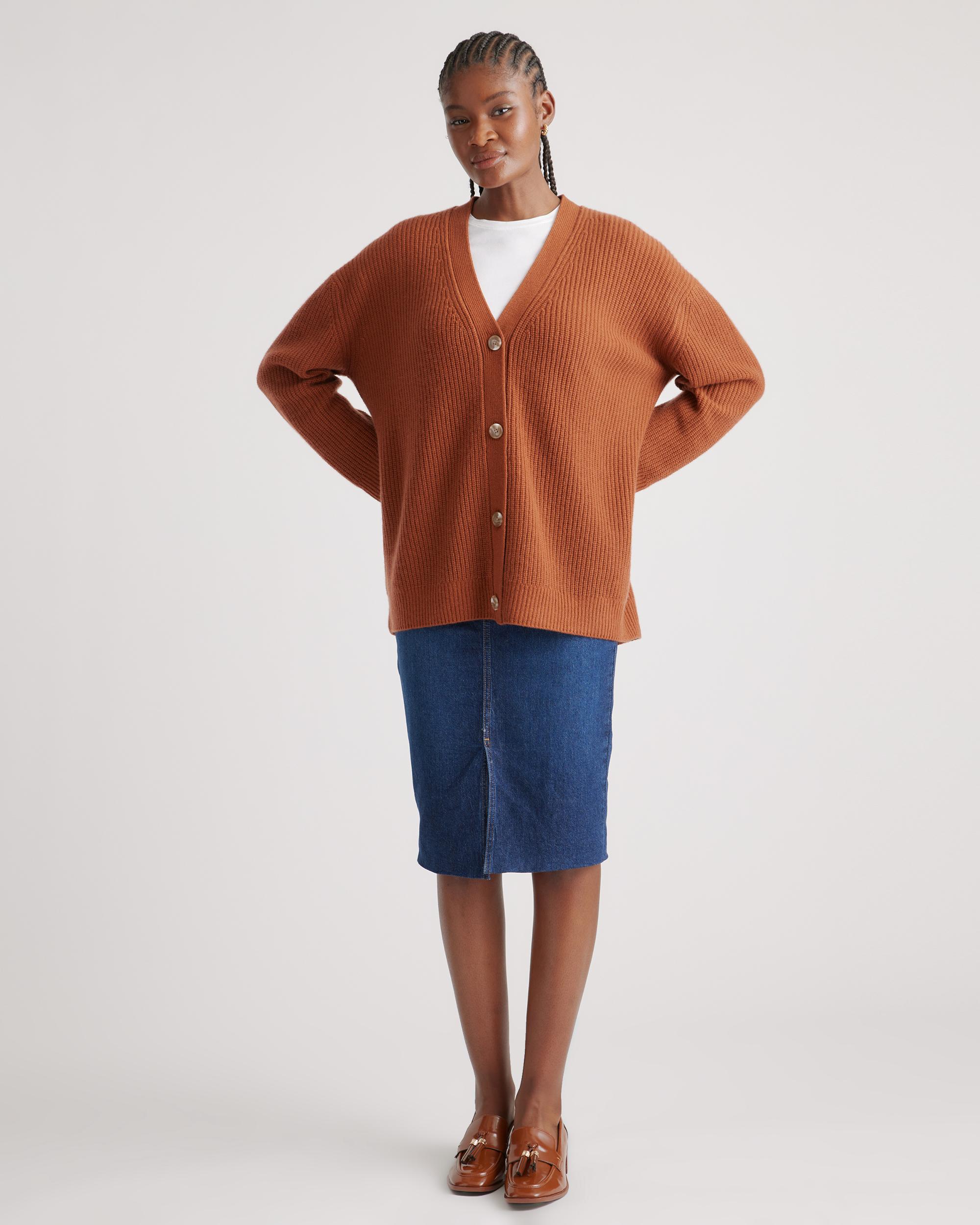 Quince | Women's Mongolian Spring Cashmere OverSized Boyfriend Cardigan Sweater Size XL Product Image