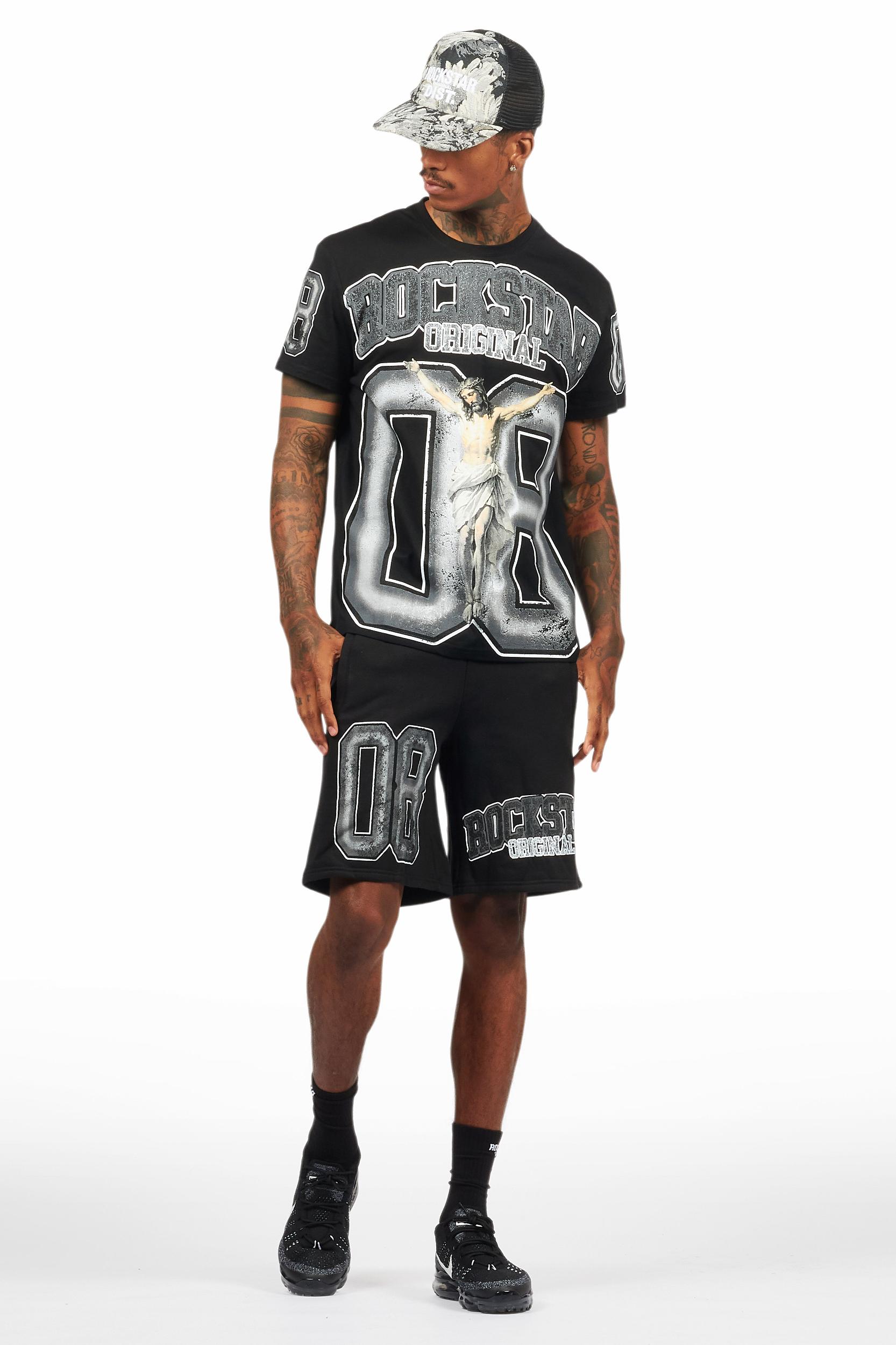 Fields Black/Grey T-Shirt Short Set Male Product Image