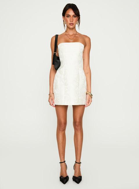 Heaven Sent Strapless Mini Dress White Product Image