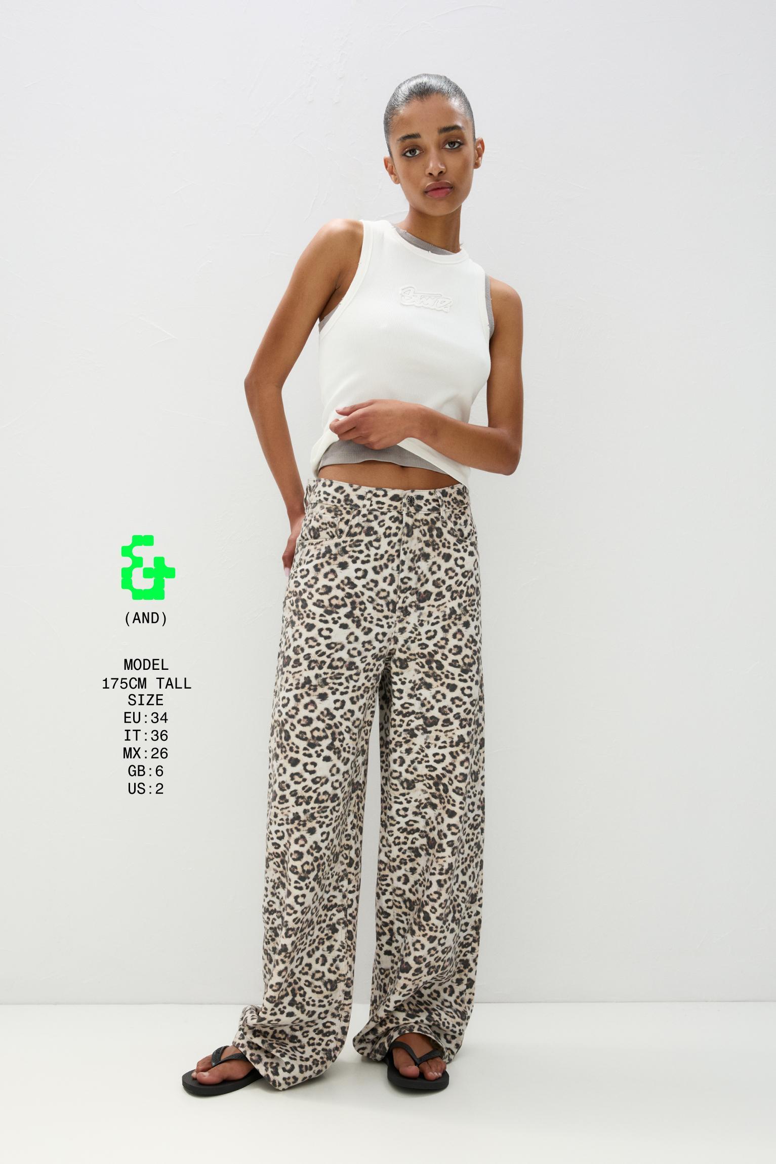 STWD leopard print baggy jeans Product Image