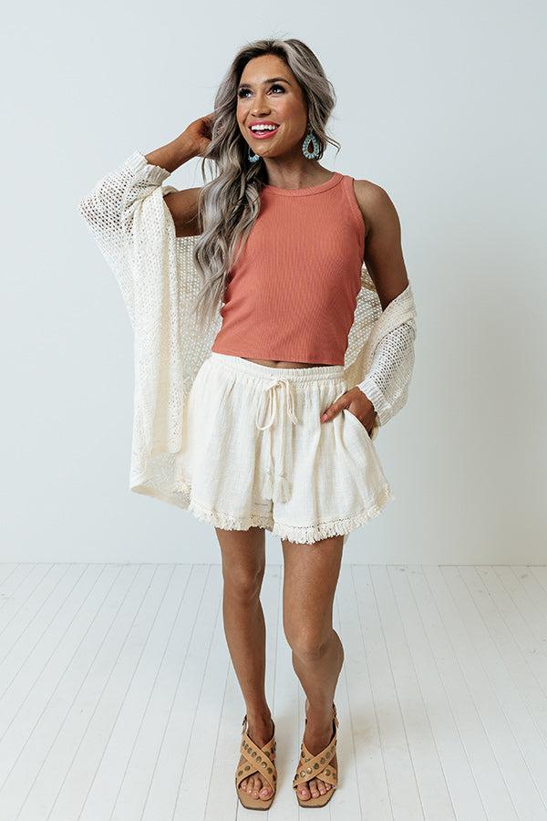 Yacht Or Not Shorts In Cream Product Image