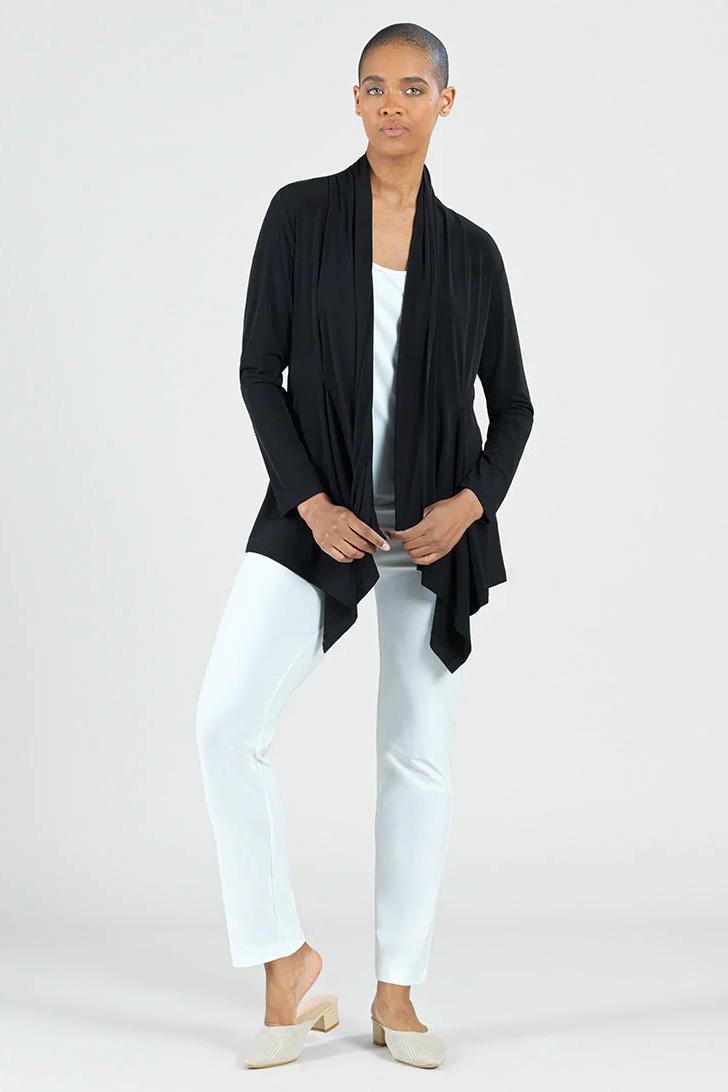 Ruched Mesh-Sleeve Cardigan Product Image