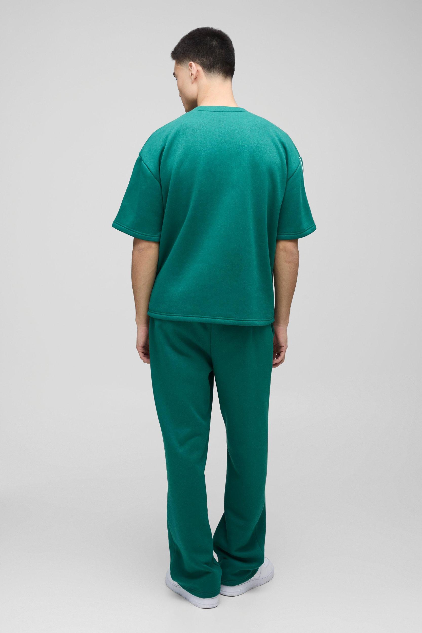 Oversized Boxy Varsity Piping Long Set | boohooMAN USA Product Image