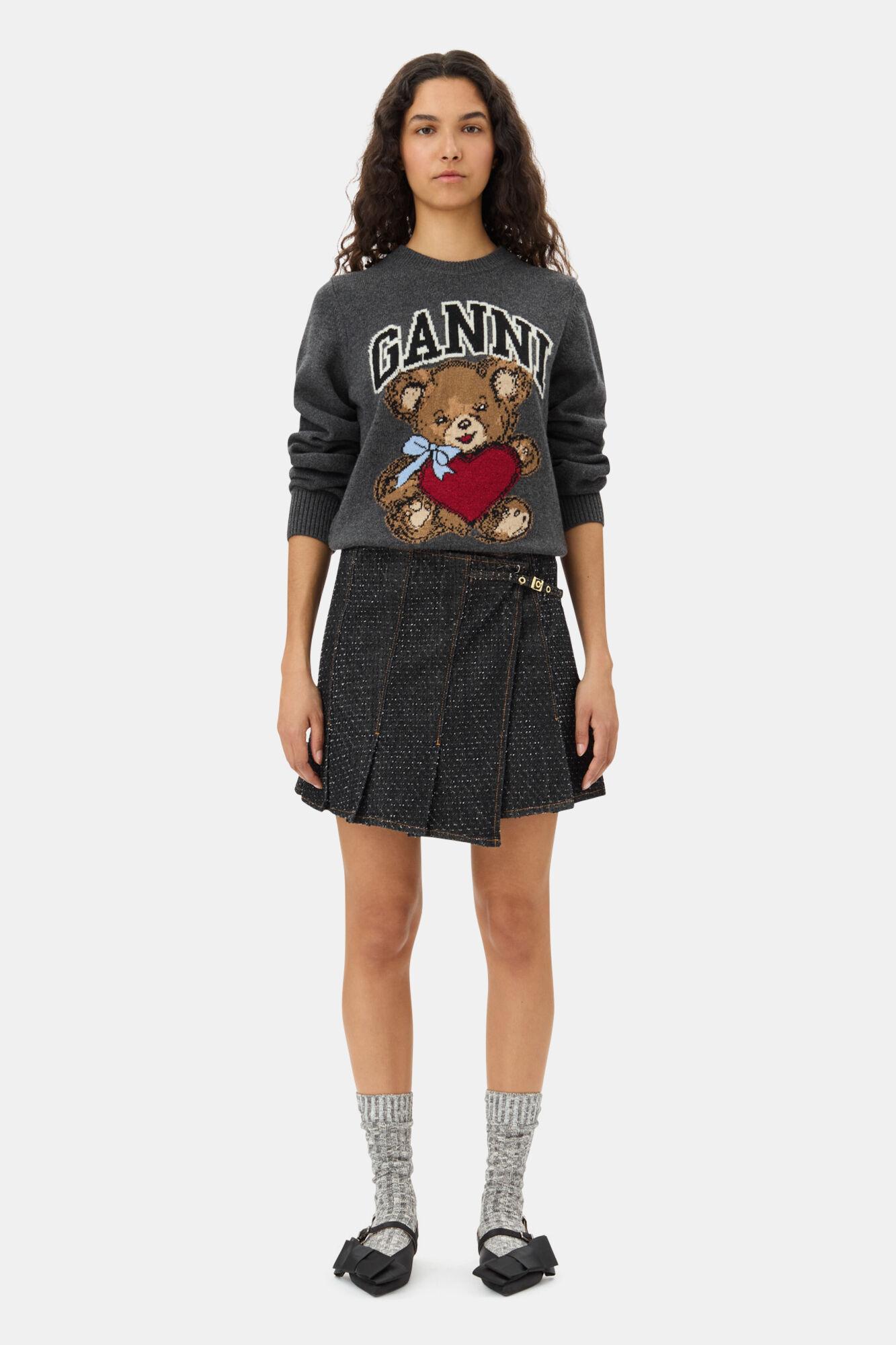 Dark Grey Graphic Bear Sweater Product Image