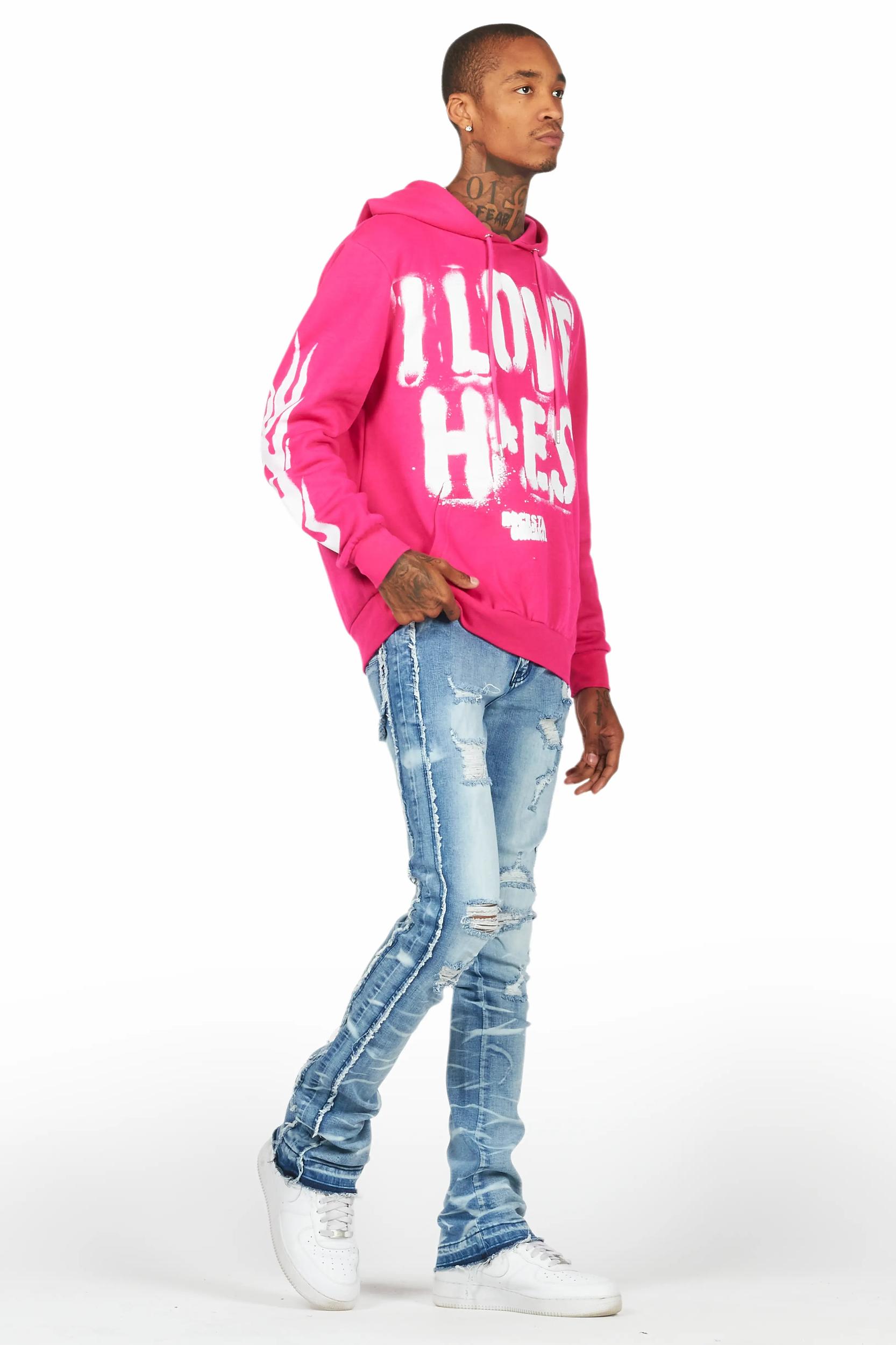 Rugged Blue Stacked Flare Jean Male Product Image