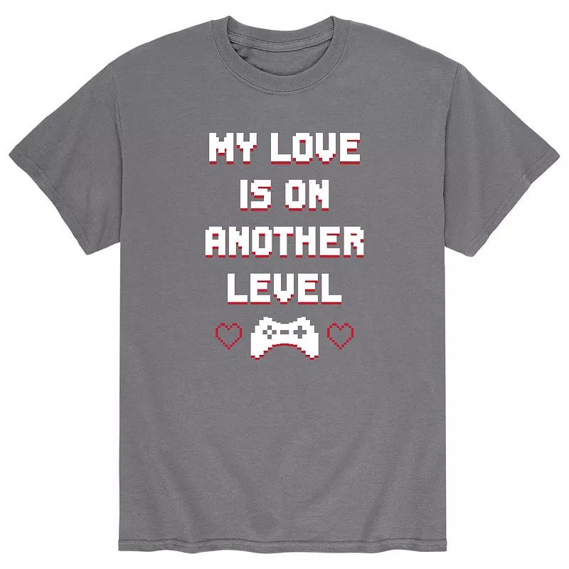 Men's My Love Is On Another Level Gamer Valentine's Day Graphic Tee,  Product Image