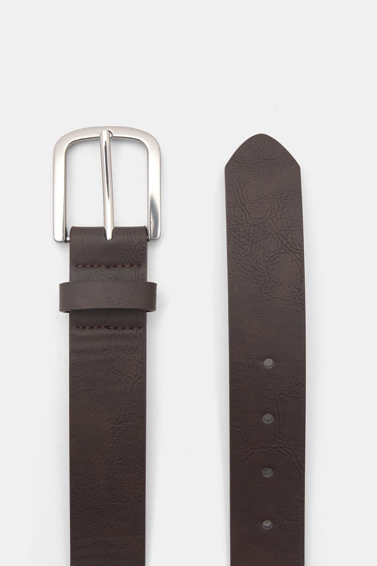 Brown faux leather belt Product Image
