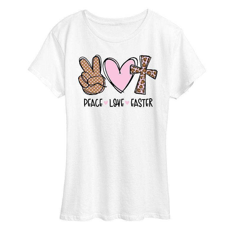Women's Peace Love Easter Graphic Tee,  Product Image