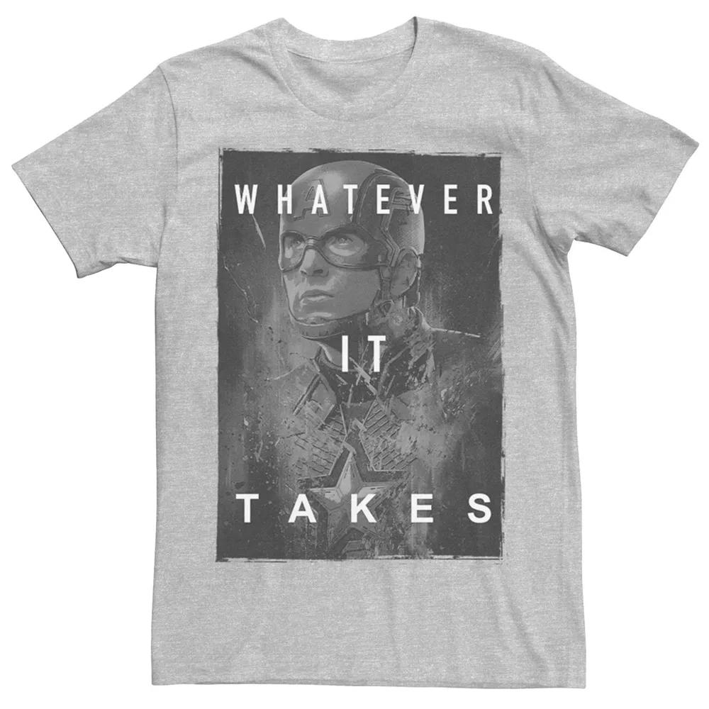 Men's Marvel Captain America "Whatever It Takes" Tee, Size: Small, Athletic Grey Product Image