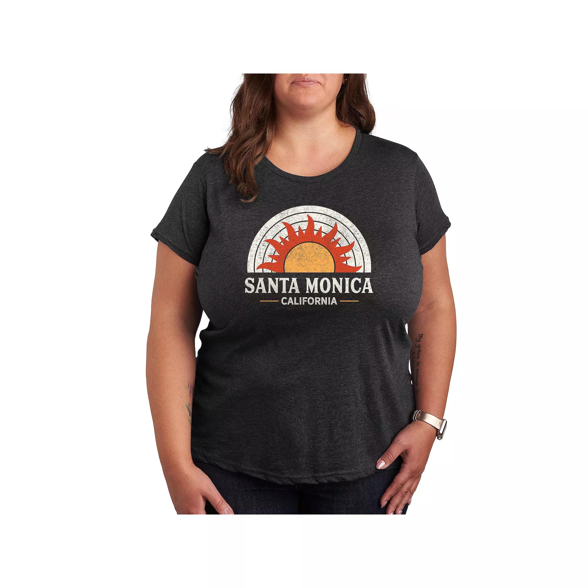 Plus Santa Monica California Sun Graphic Tee, Women's,  Product Image
