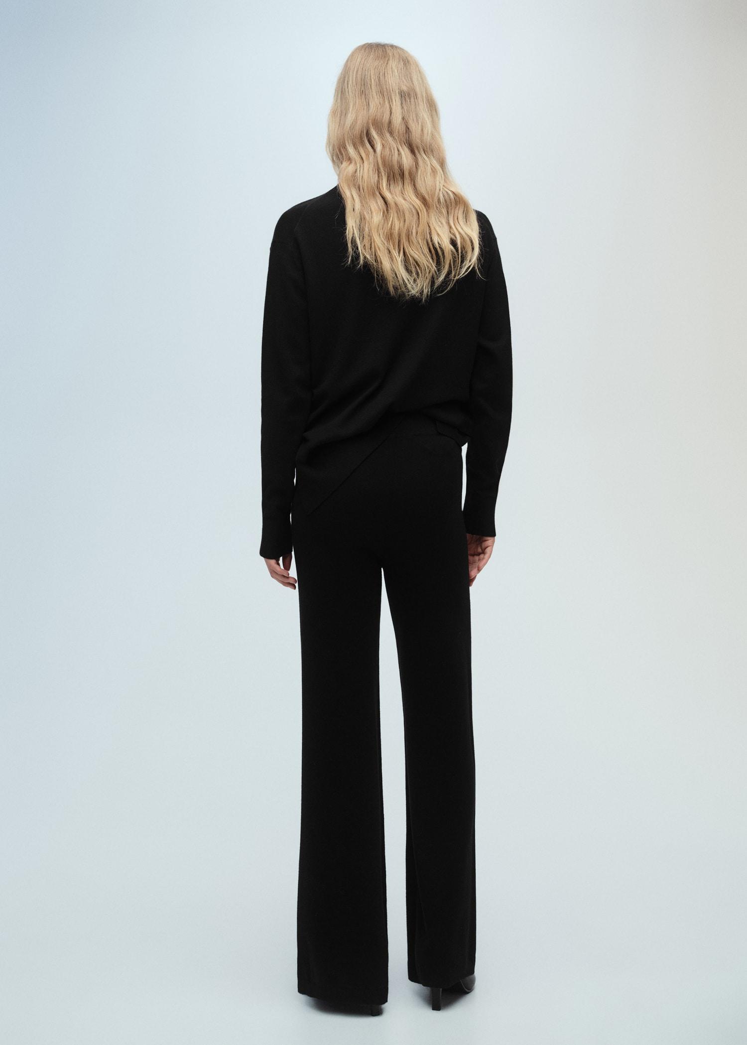 Fine-knit wideleg trousers - Women | MANGO USA Product Image