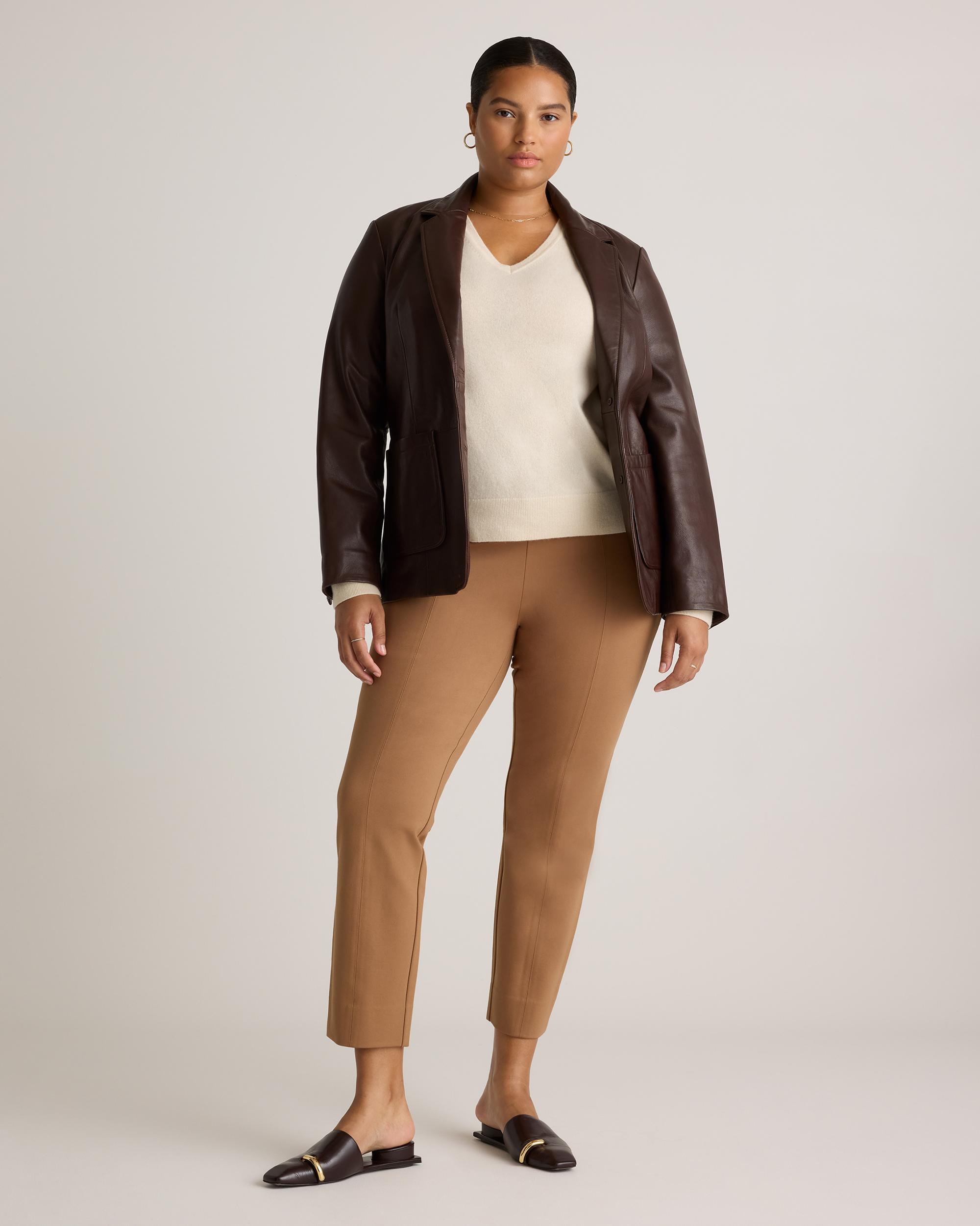 Quince | Women's Ultra-Stretch Ponte Pintuck Ankle Pants Size XL, Rayon Product Image