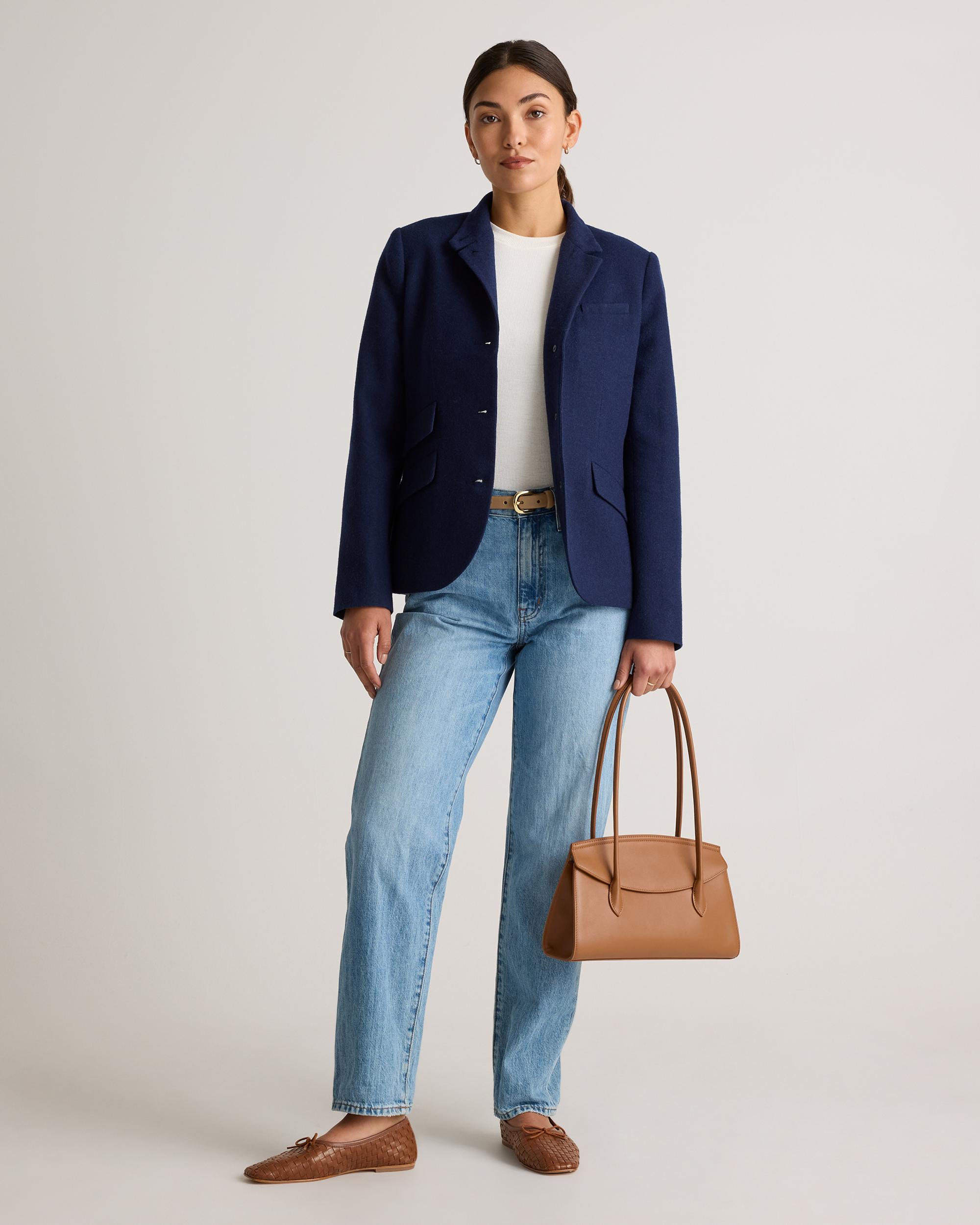 Quince | Women's Italian Leather Double Strap Shoulder Bag Product Image