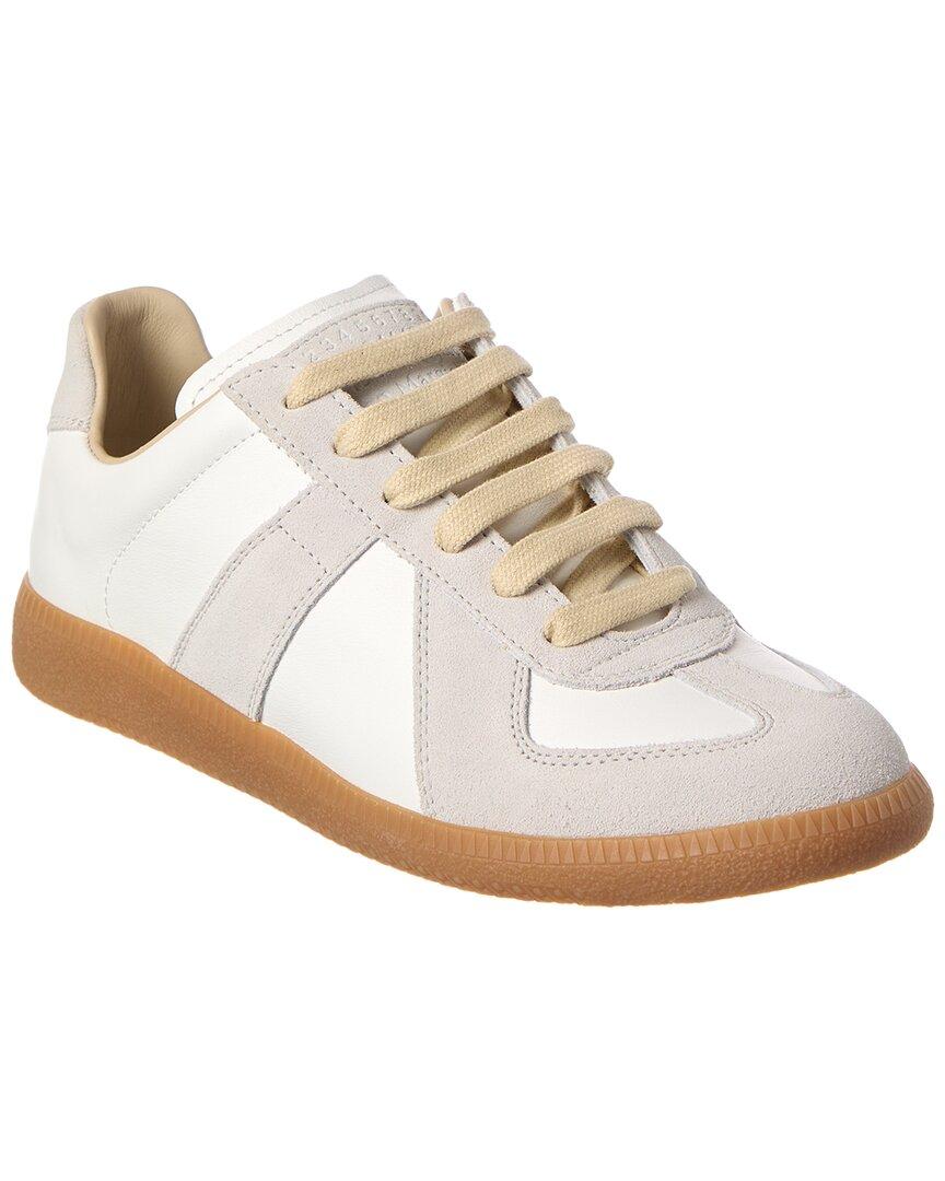 MAISON MARGIELA Replica Leather And Suede Sneakers In White Product Image