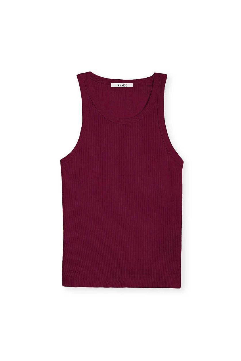 Ribbed Tank Burgundy Product Image