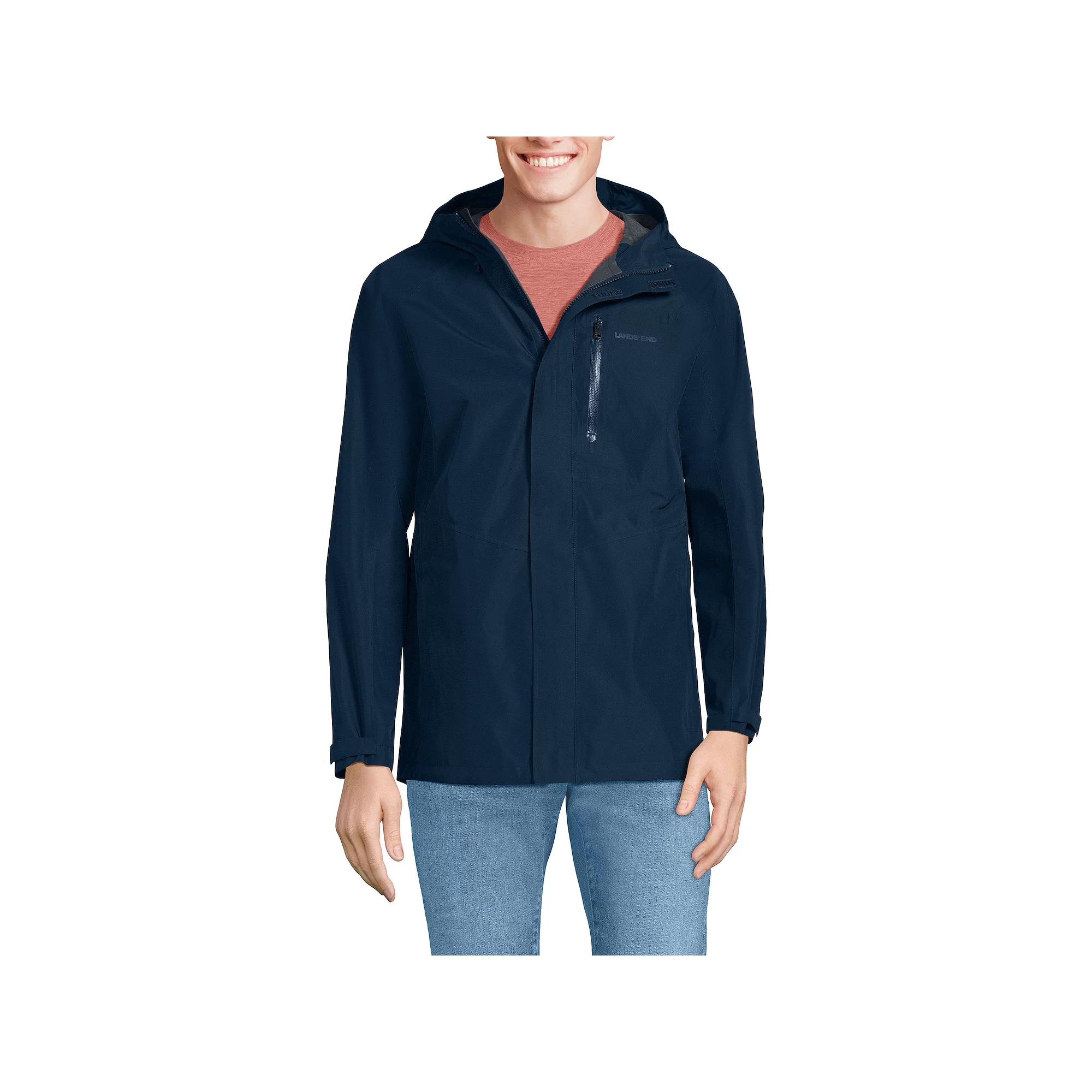 Big & Tall Lands' End Waterproof Hooded Packable Rain Jacket, Men's,  Product Image