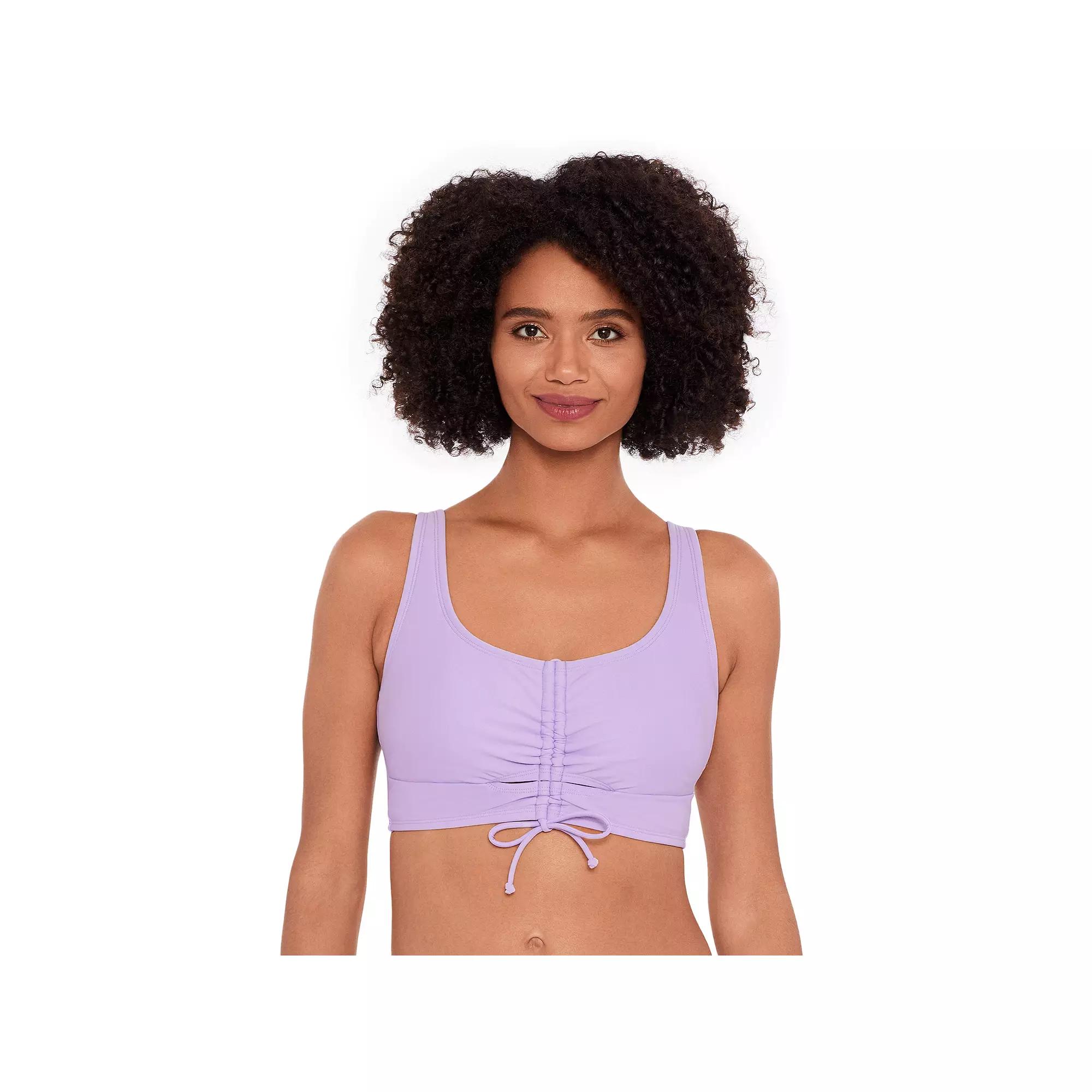 Women's Eco Beach Longline Scoopneck Tie Front Bikini Top,  Product Image