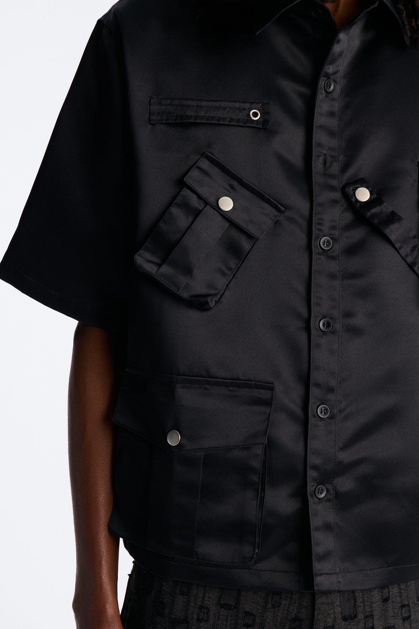 Boxy Tribeca Gloss Utility Shirt - Black Male Product Image