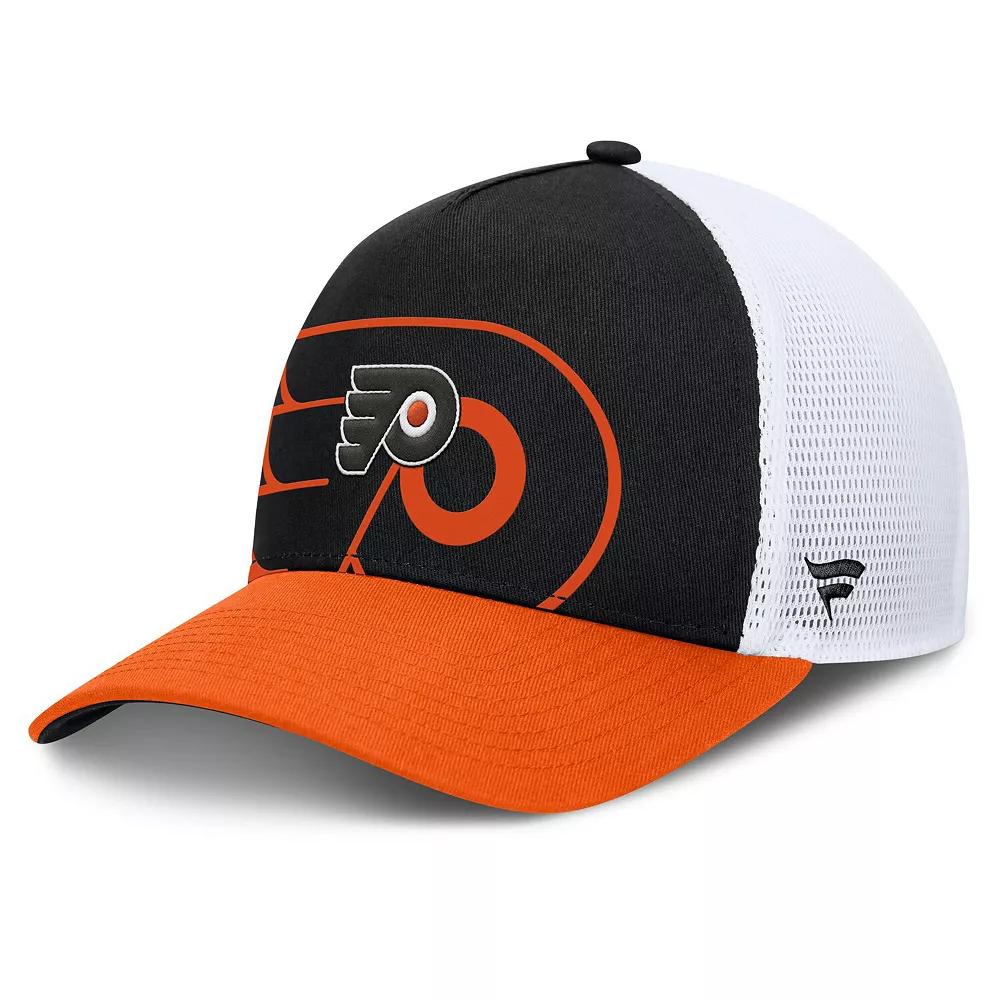 Men's Fanatics Black/Orange Philadelphia Flyers Authentic Pro A-Frame Rink Adjustable Hat, Fly Black Product Image